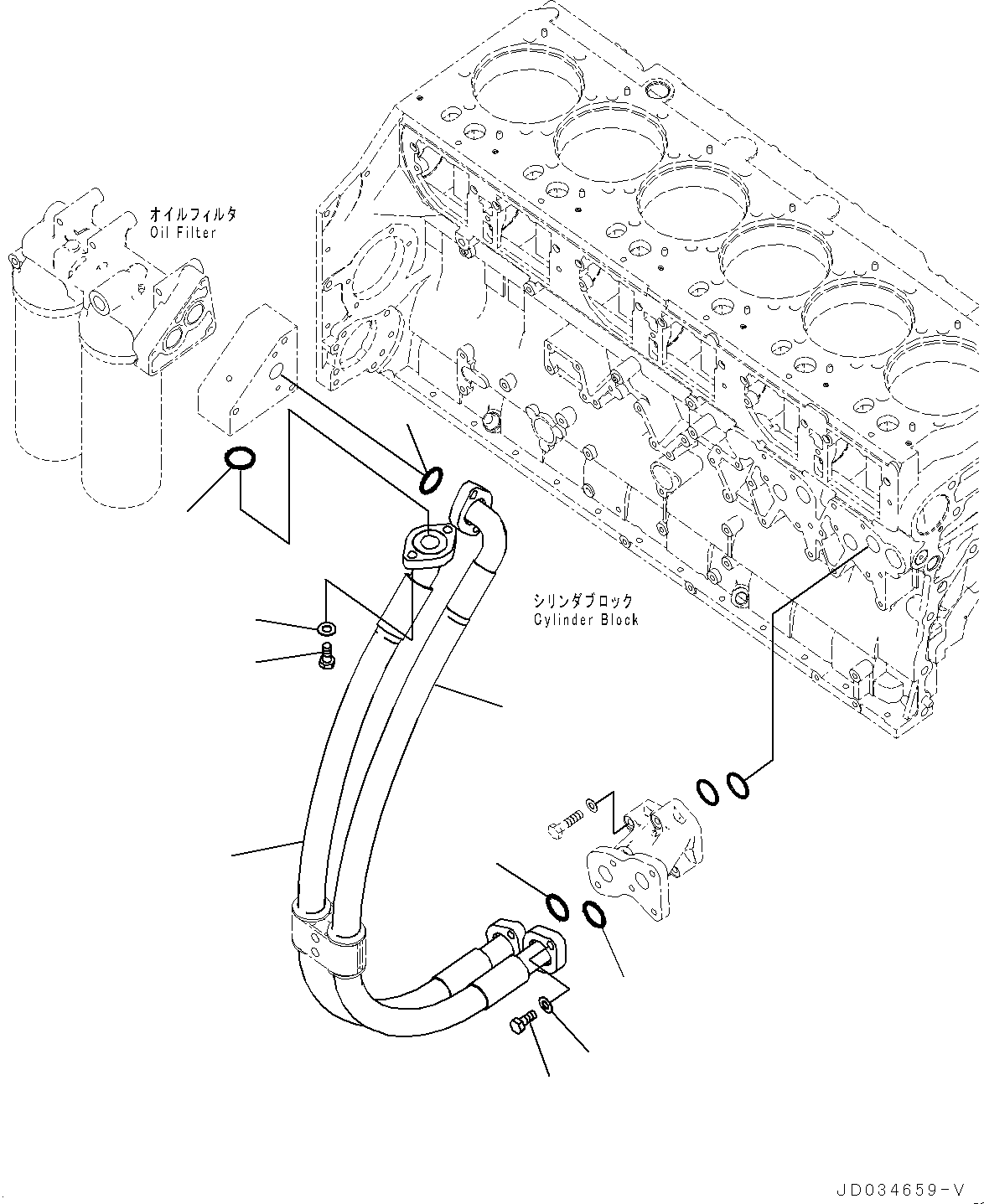 Komatsu parts book diagram for PC800SE-8E0 S/N 67001-UP: ENGINE MOUNTING, OIL FILTER PIPING(#65001-)