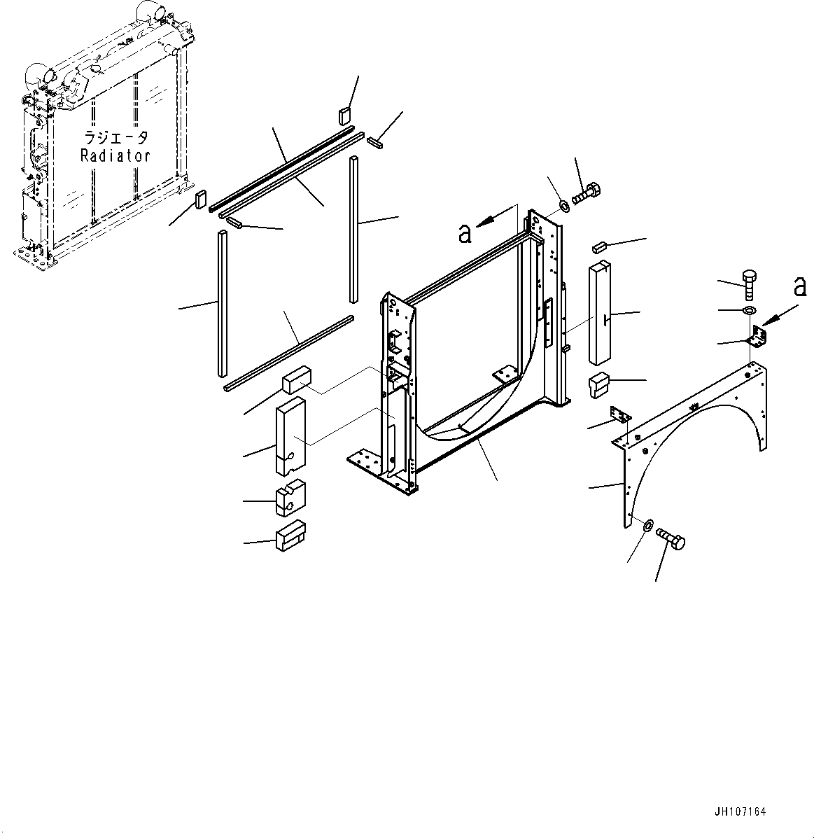 Komatsu parts book diagram for PC800SE-8E0 S/N 67001-UP: COOLING SYSTEM, SHROUD(#65561-)