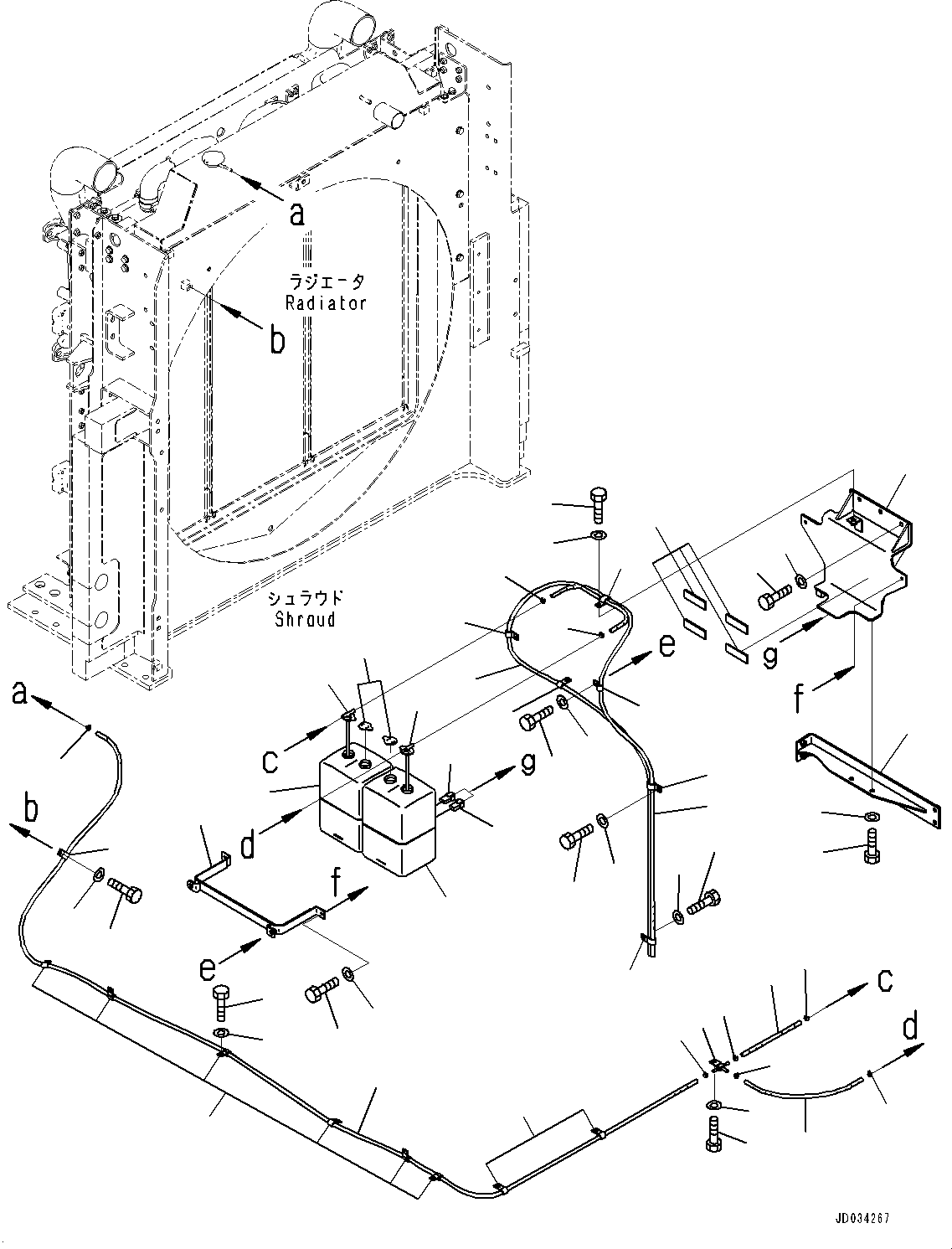 Komatsu parts book diagram for PC800SE-8E0 S/N 67001-UP: COOLING SYSTEM, RESERVOIR TANK(#65561-)