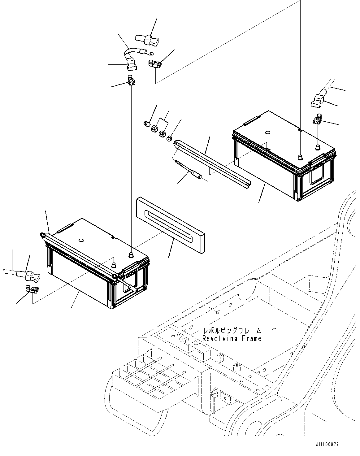 Komatsu parts book diagram for PC800SE-8E0 S/N 67001-UP: BATTERY, (#65001-)
