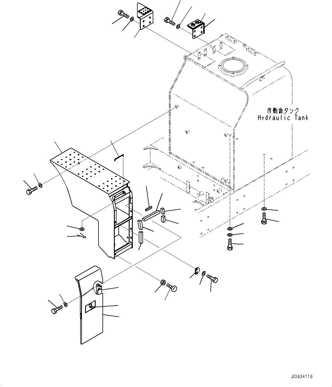 Komatsu parts book diagram for PC800SE-8E0 S/N 67001-UP: HYDRAULIC TANK, PARTITION(#65001-65753)