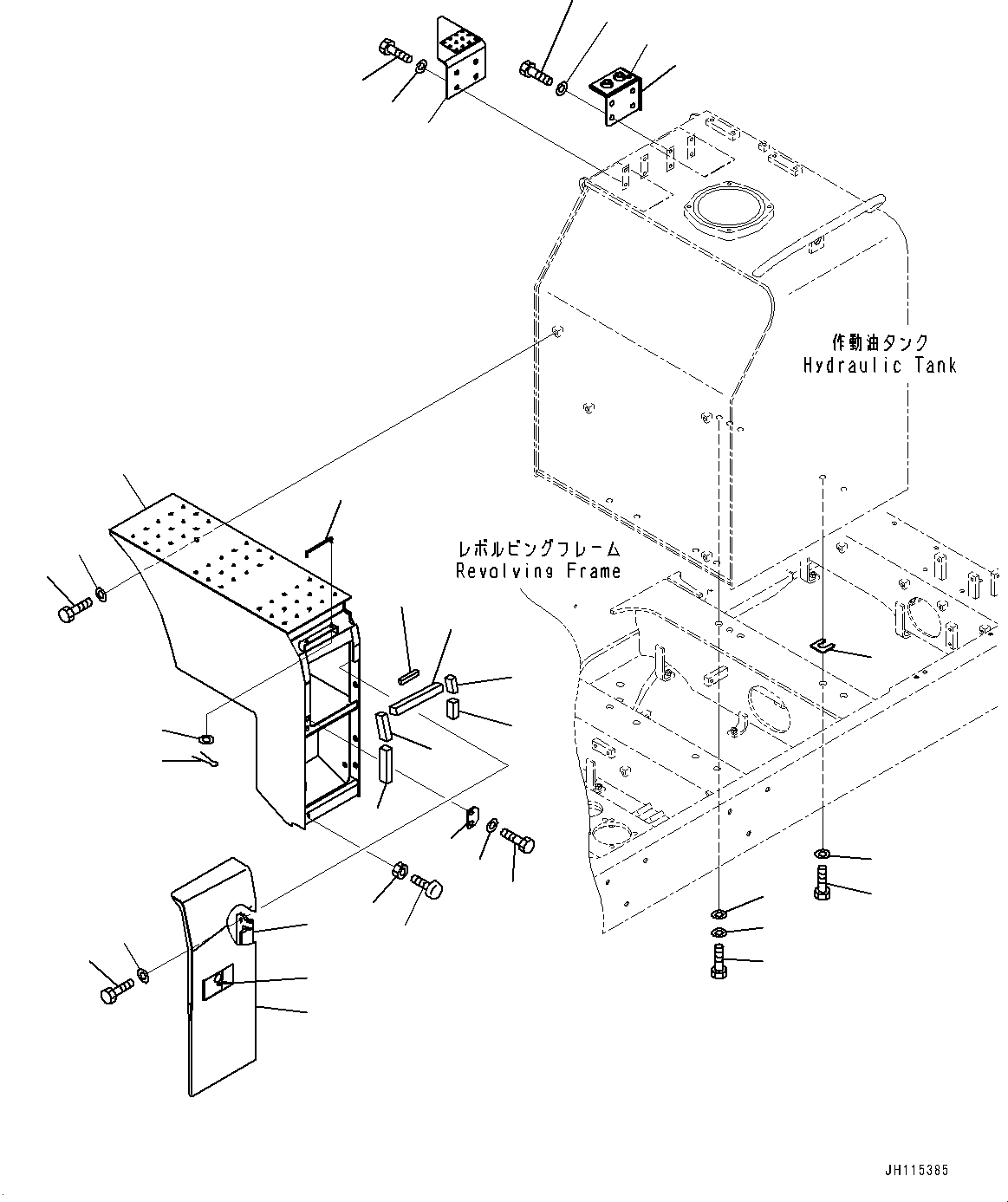 Komatsu parts book diagram for PC800SE-8E0 S/N 67001-UP: HYDRAULIC TANK, PARTITION(#65754-)