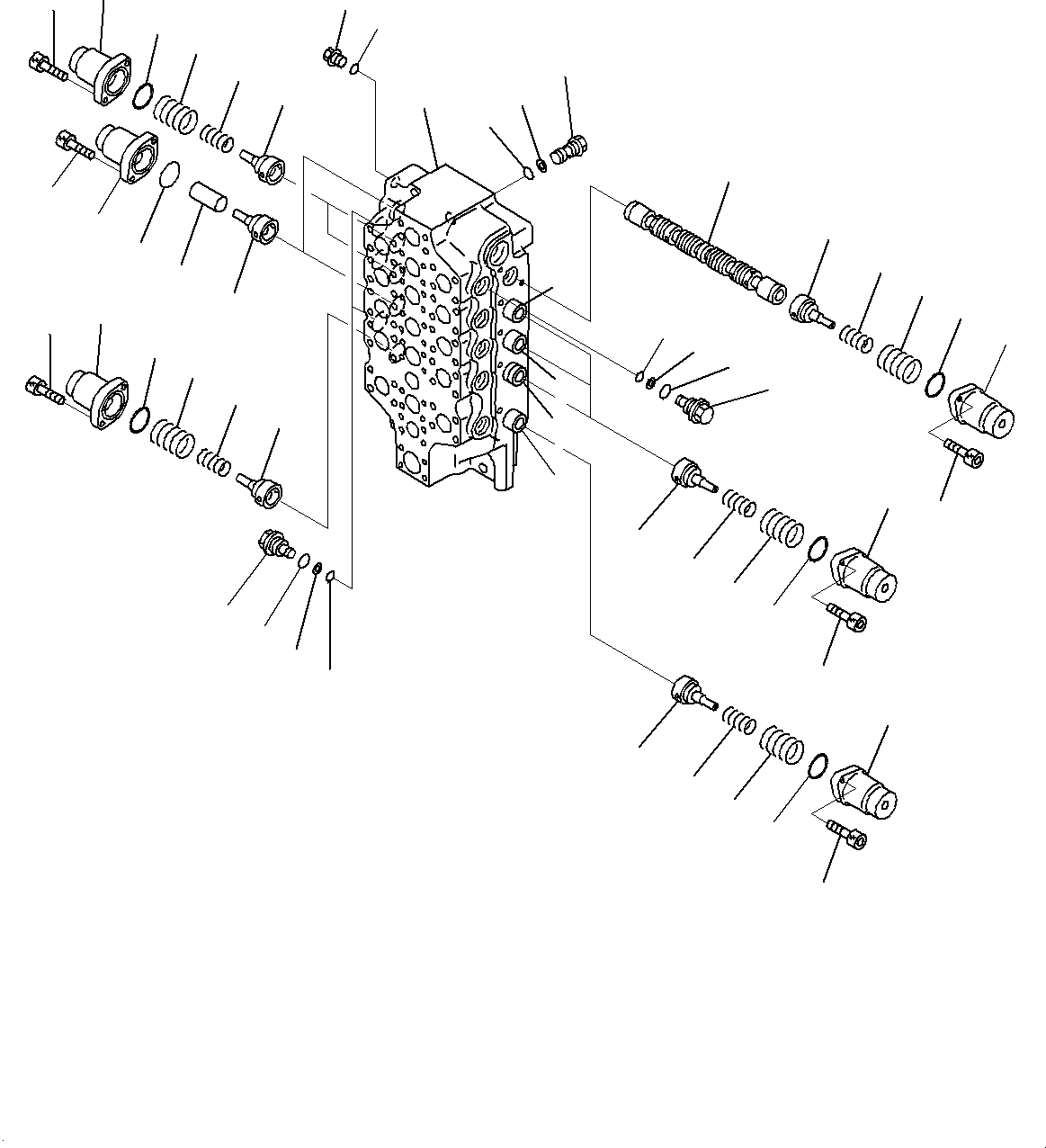 Komatsu parts book diagram for PC800SE-8E0 S/N 67001-UP: CONTROL VALVE, 5-SPOOL (1/5)(#65001-)