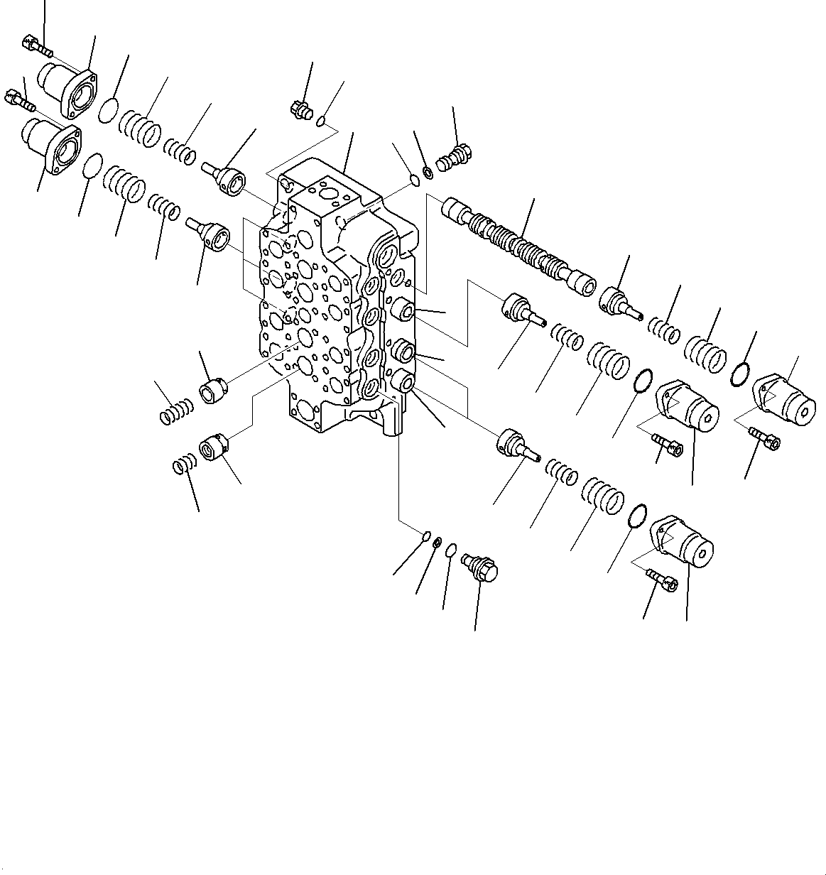 Komatsu parts book diagram for PC800SE-8E0 S/N 67001-UP: CONTROL VALVE, 4-SPOOL (2/8)(#65001-65768)