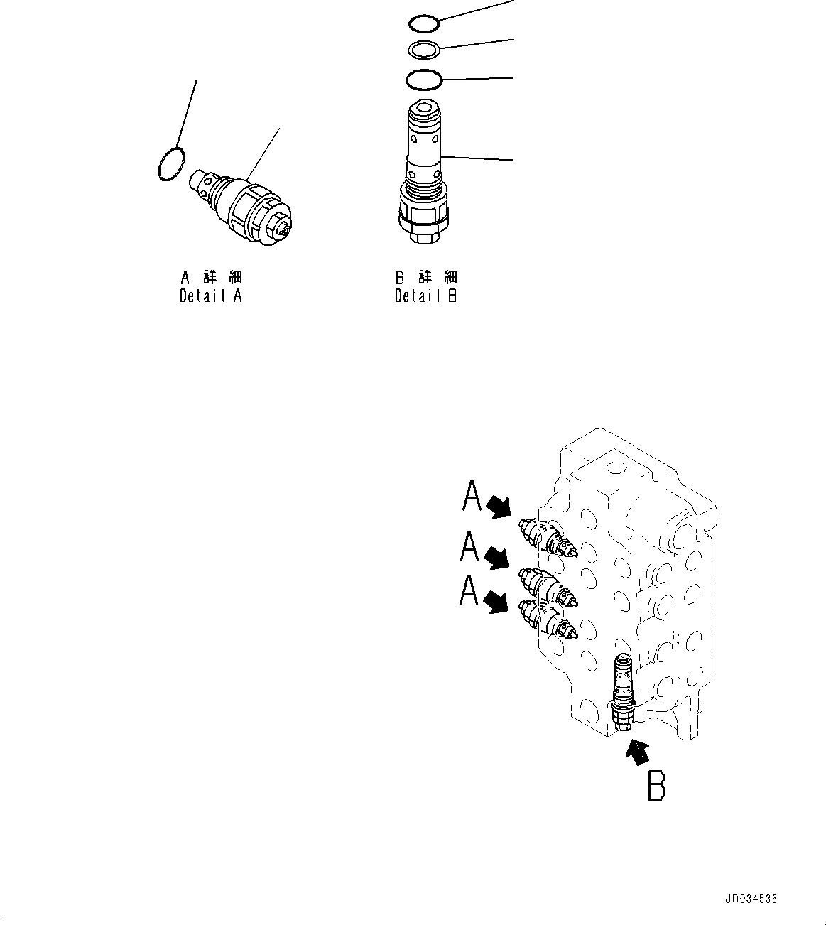 Komatsu parts book diagram for PC800SE-8E0 S/N 67001-UP: CONTROL VALVE, 4-SPOOL (4/8)(#65001-)