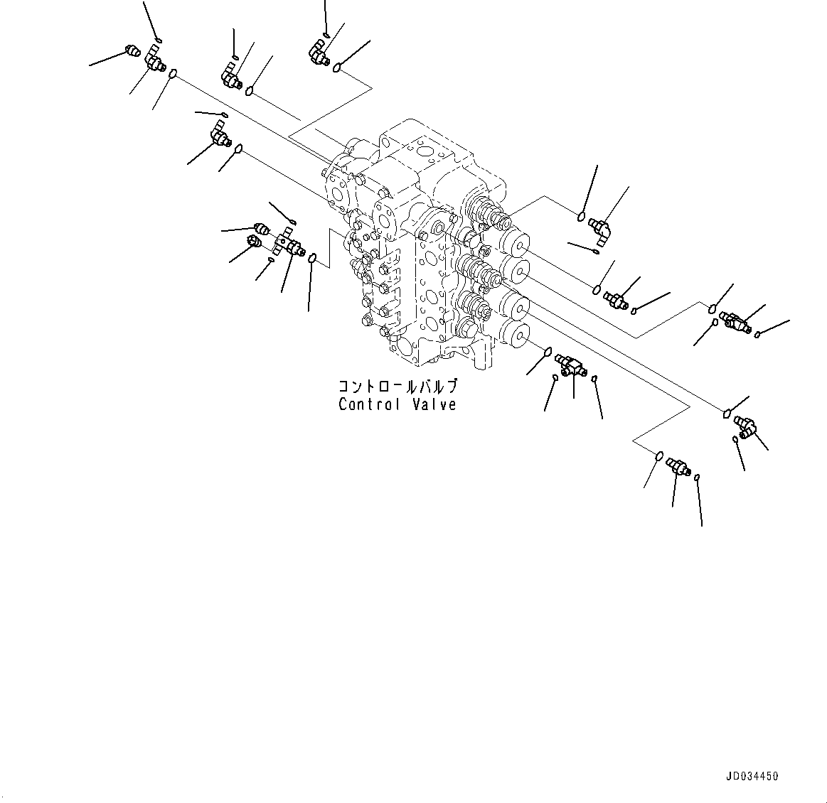 Komatsu parts book diagram for PC800SE-8E0 S/N 67001-UP: CONTROL VALVE, JOINT PARTS (2/2)(#65001-)