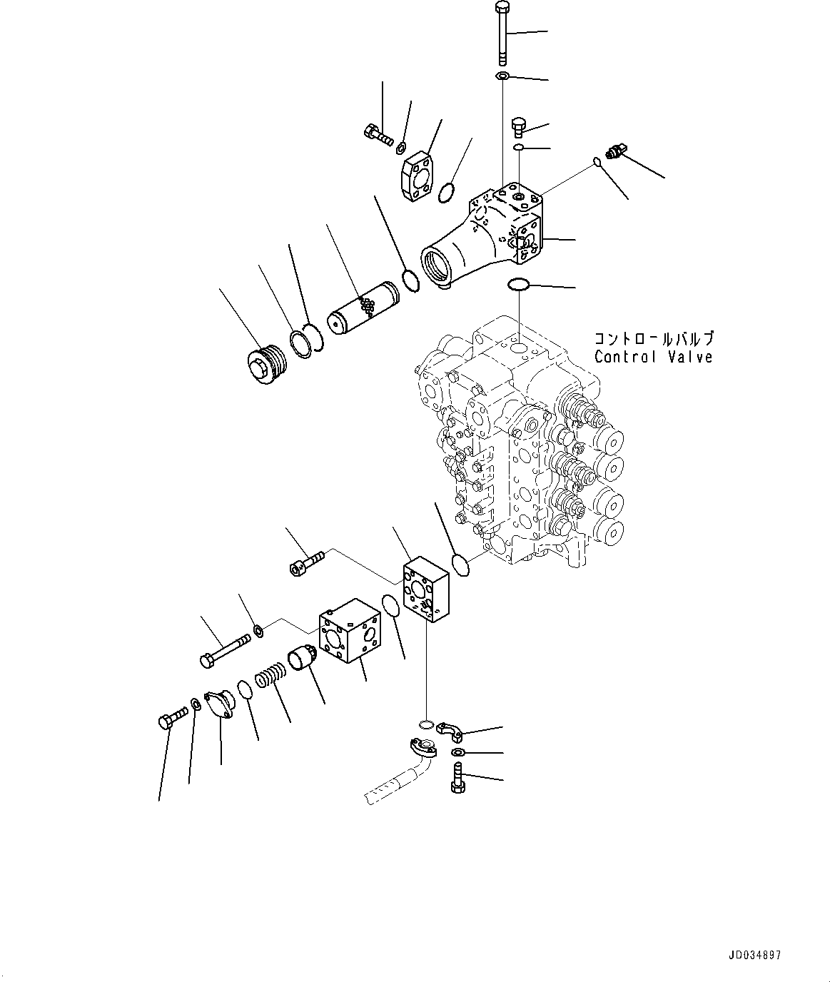 Komatsu parts book diagram for PC800SE-8E0 S/N 67001-UP: CONTROL VALVE, LIFT CHECK VALVE AND INLINE FILTER (2/2)(#65001-)