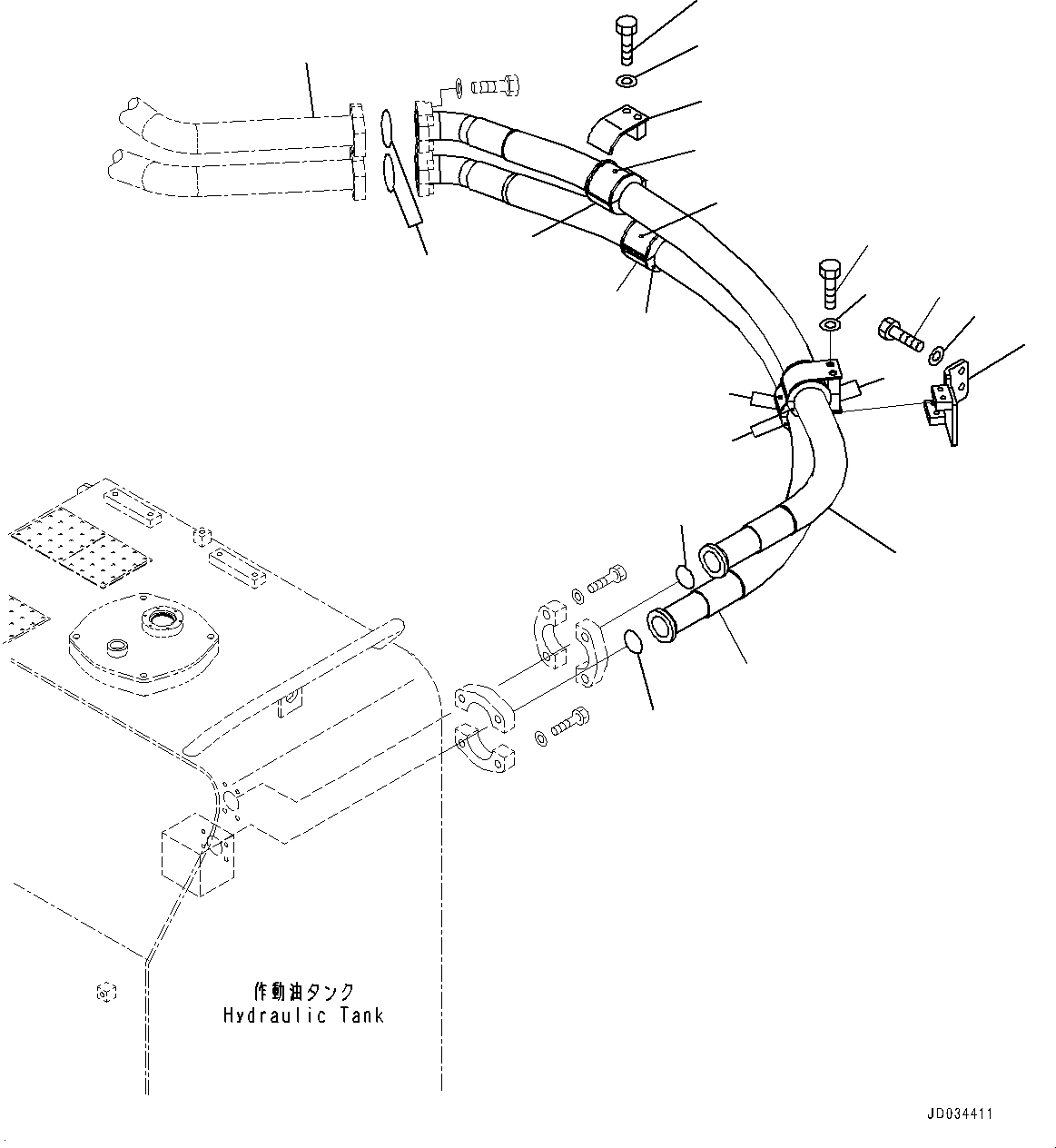 Komatsu parts book diagram for PC800SE-8E0 S/N 67001-UP: OIL COOLER PIPING, (#65001-65546)