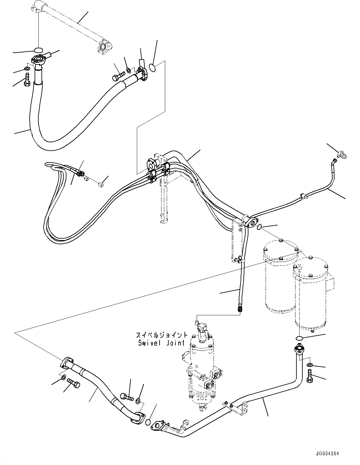Komatsu parts book diagram for PC800SE-8E0 S/N 67001-UP: QUICK RETURN PIPING, HOSE(#65001-)
