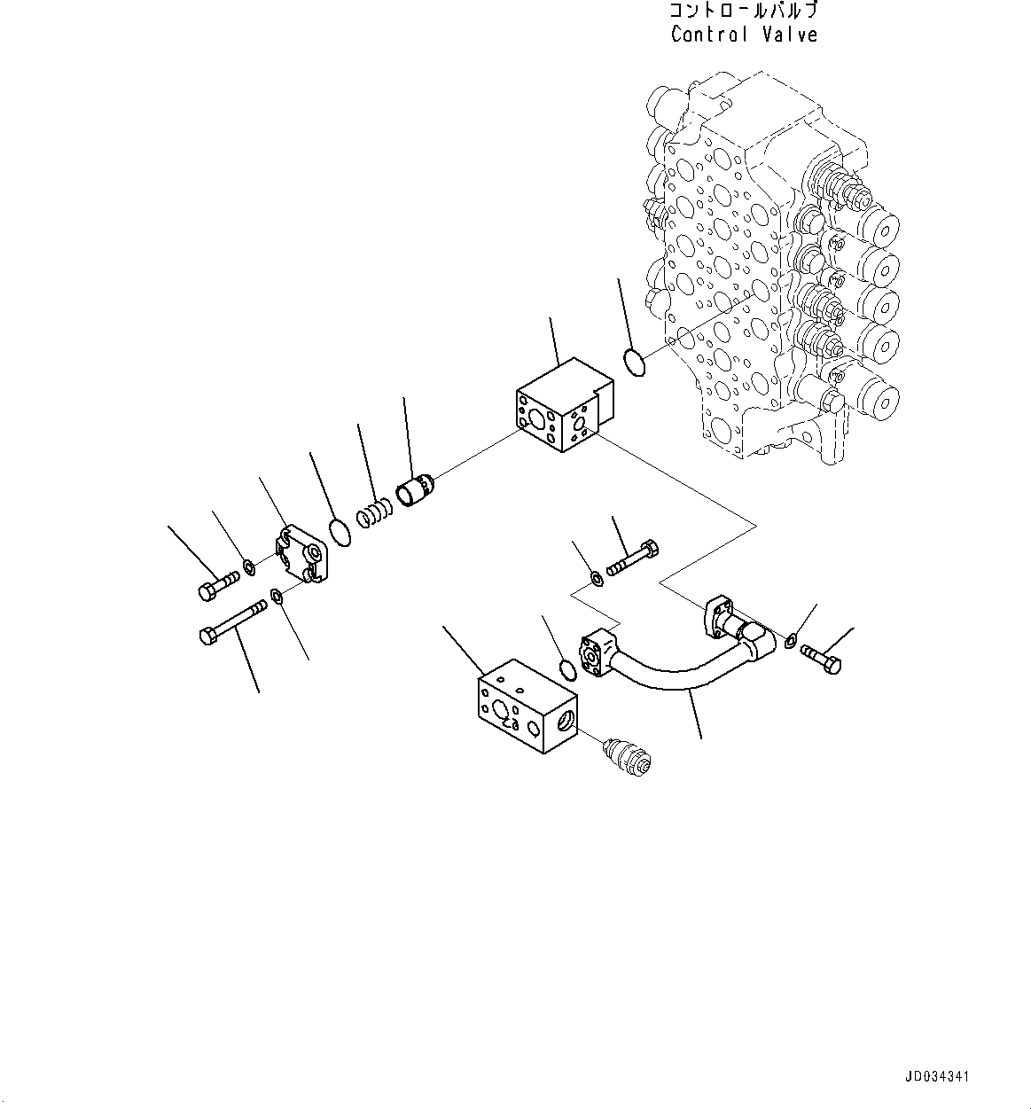 Komatsu parts book diagram for PC800SE-8E0 S/N 67001-UP: BUCKET PIPING, CONTROL VALVE RELATED PARTS(#65001-)