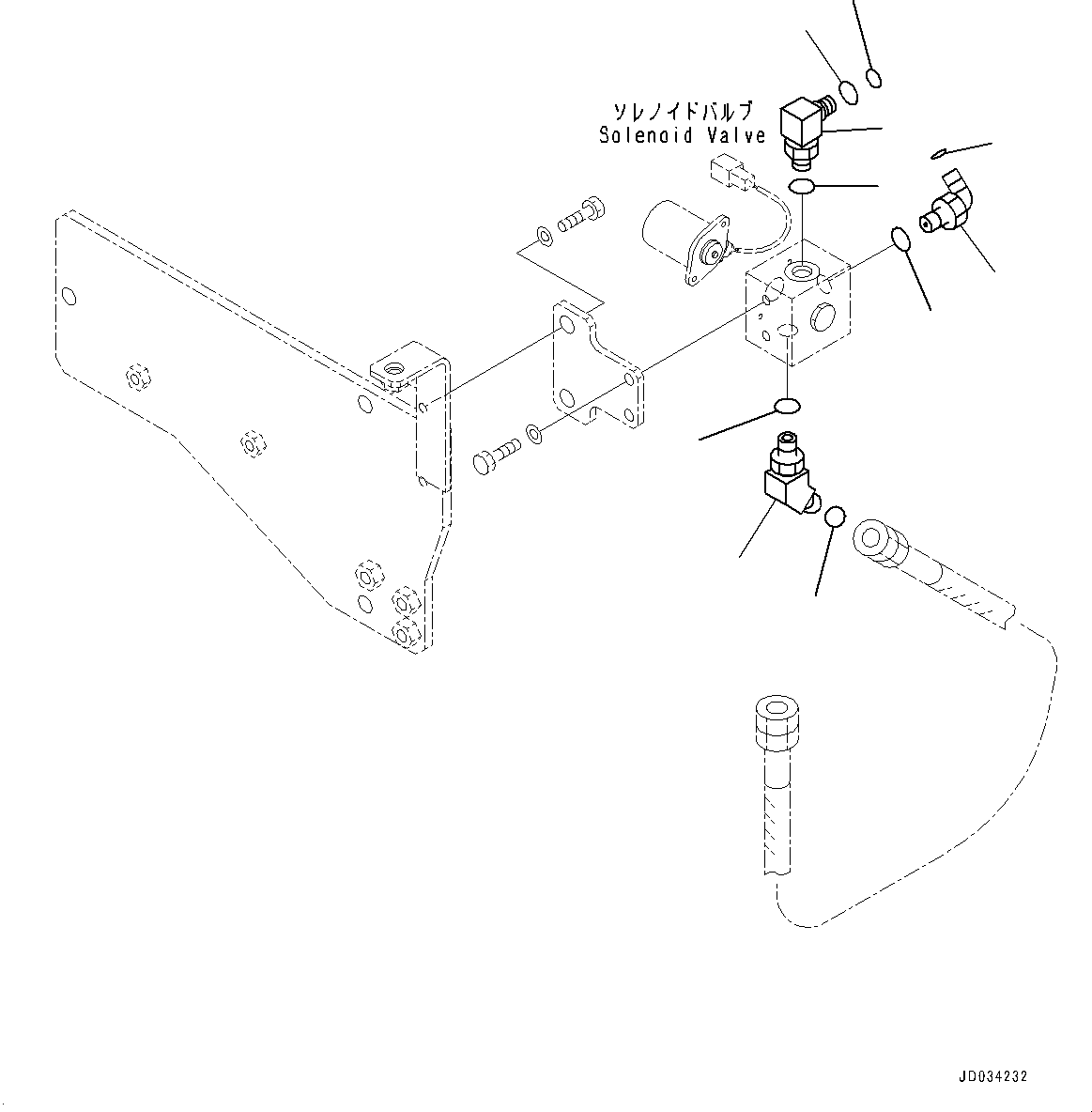 Komatsu parts book diagram for PC800SE-8E0 S/N 67001-UP: SOLENOID VALVE, SWING PRIORITY VALVE AND PIPING (1/2)(#65001-)
