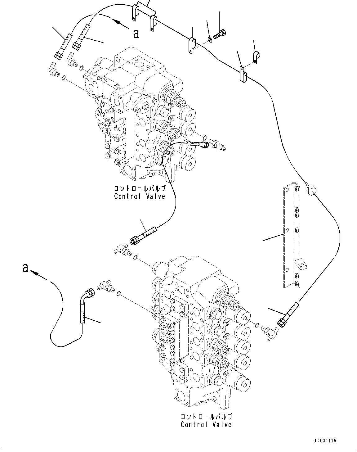 Komatsu parts book diagram for PC800SE-8E0 S/N 67001-UP: PROPORTIONAL PRESSURE CONTROL (PPC) BOOM AND BUCKET PIPING, (#65001-)