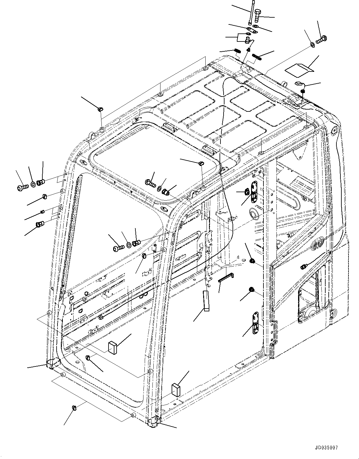 Komatsu parts book diagram for PC800SE-8E0 S/N 67001-UP: CAB, PLUG BOLT AND ANTENNA(#67001-)