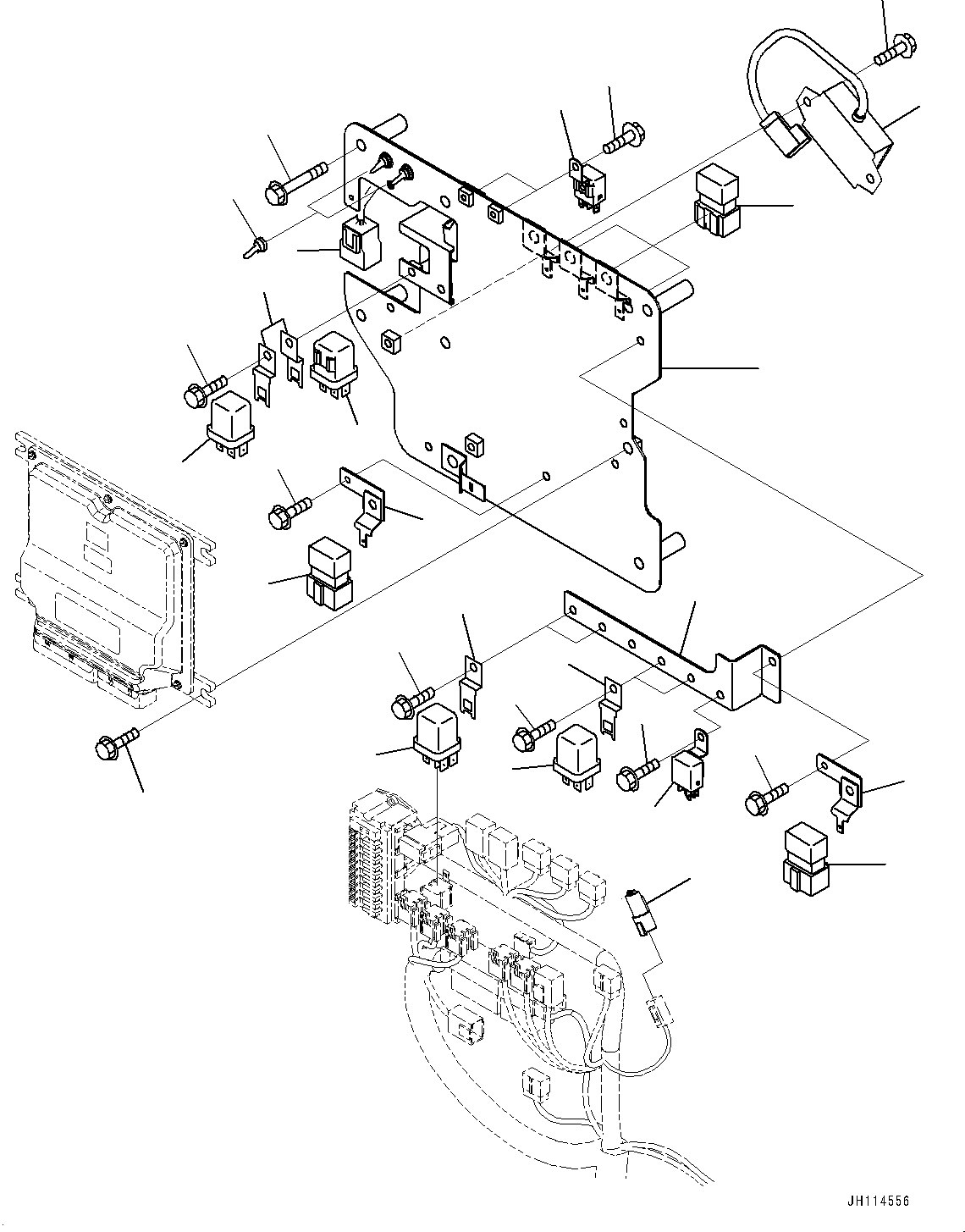 Komatsu parts book diagram for PC800SE-8E0 S/N 67001-UP: CAB, CAB IN PARTS, SUB PLATE AND RELAY(#67001-)