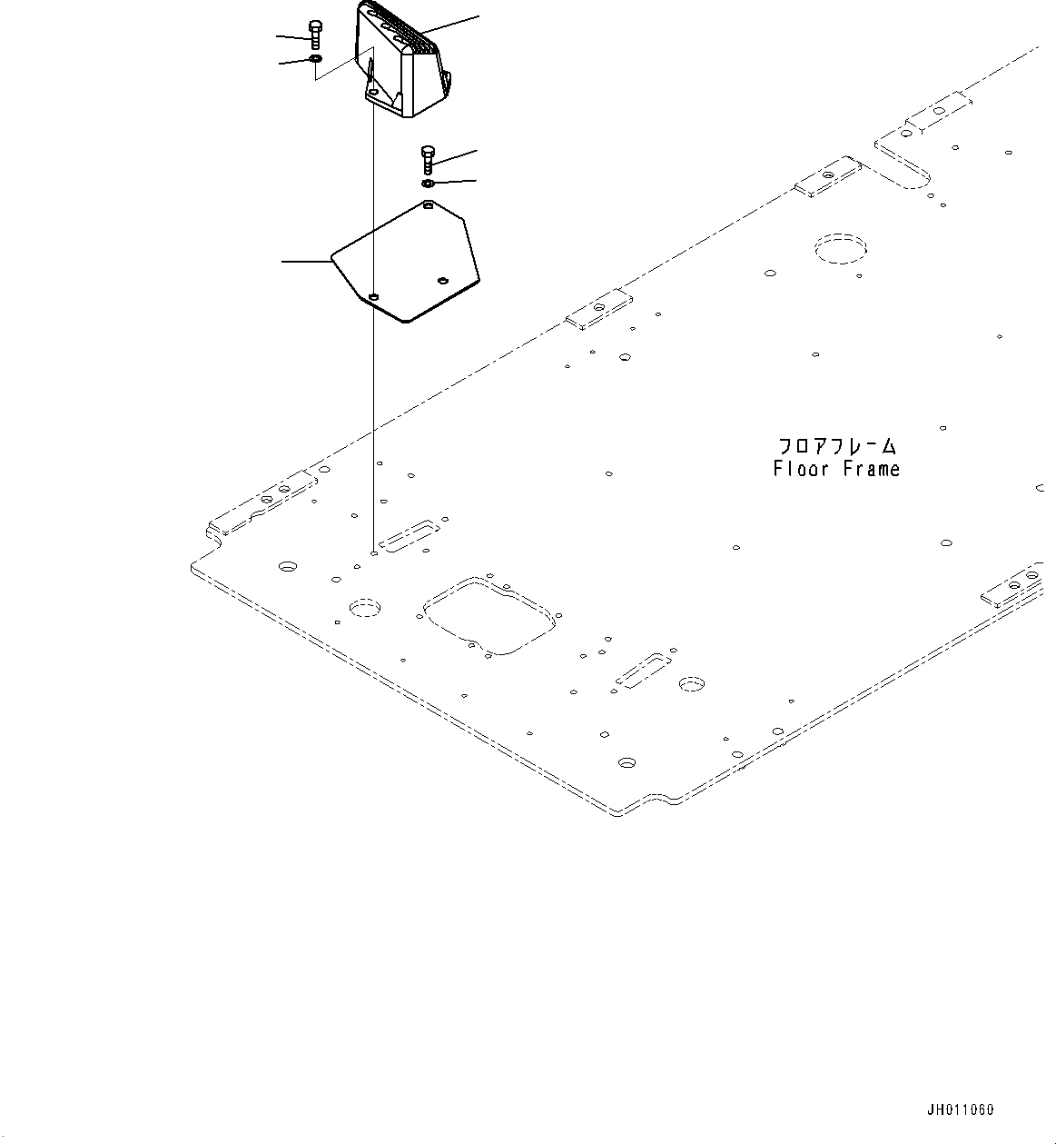 Komatsu parts book diagram for PC800SE-8E0 S/N 67001-UP: CAB, FLOOR, FOOTREST, R.H.(#67001-)