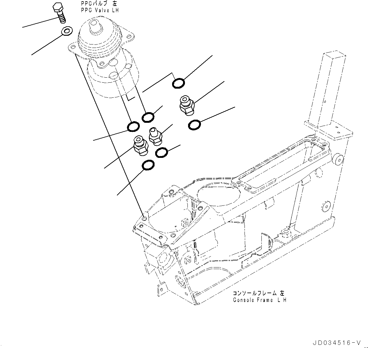Komatsu parts book diagram for PC800SE-8E0 S/N 67001-UP: CAB, FLOOR, PPC VALVE MOUNTING FOR WORK EQUIPMENT, L.H.(#67001-)
