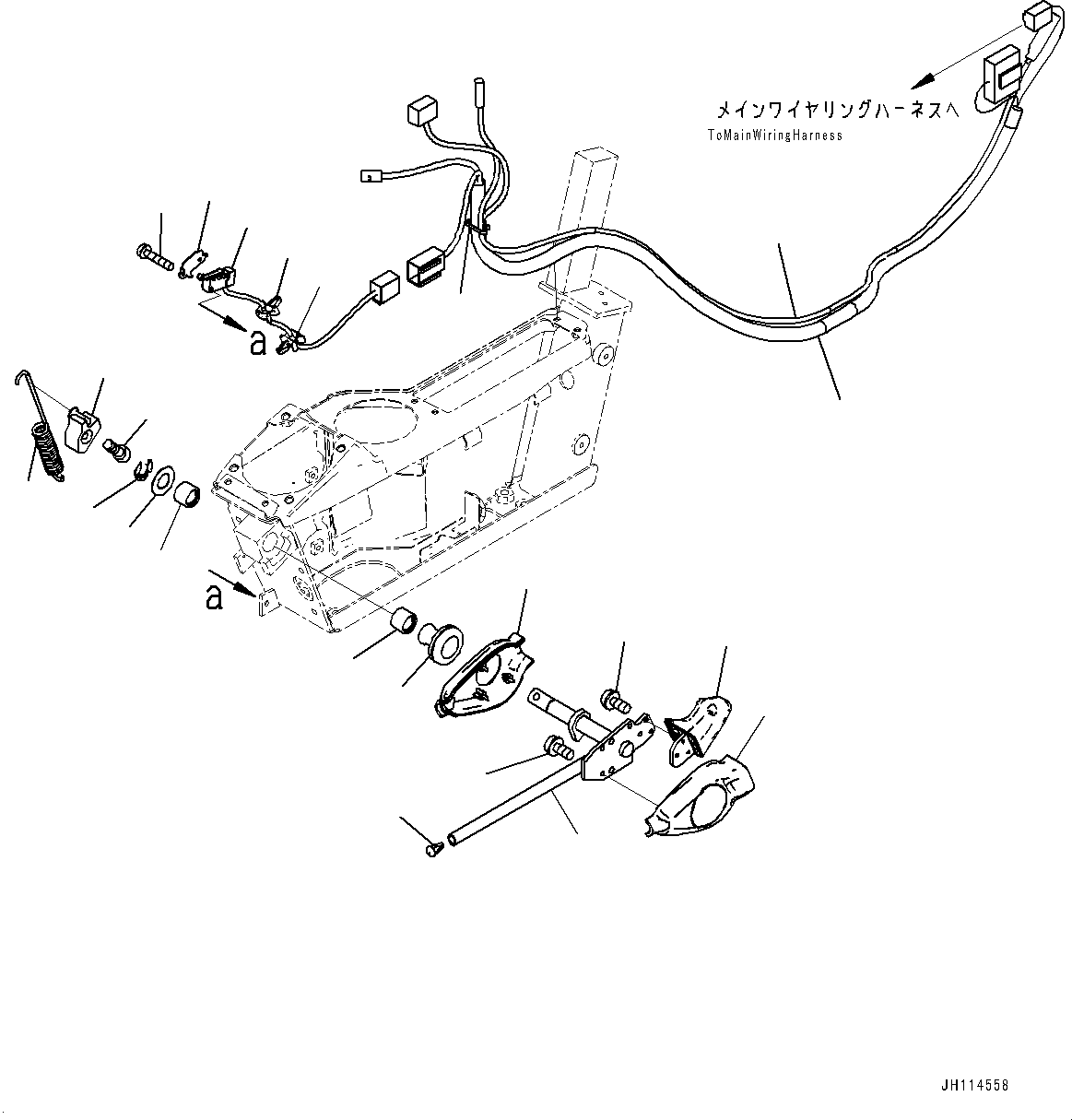 Komatsu parts book diagram for PC800SE-8E0 S/N 67001-UP: CAB, FLOOR, RADIO AND WORK EQUIPMENT LOCK LEVER(#67001-)