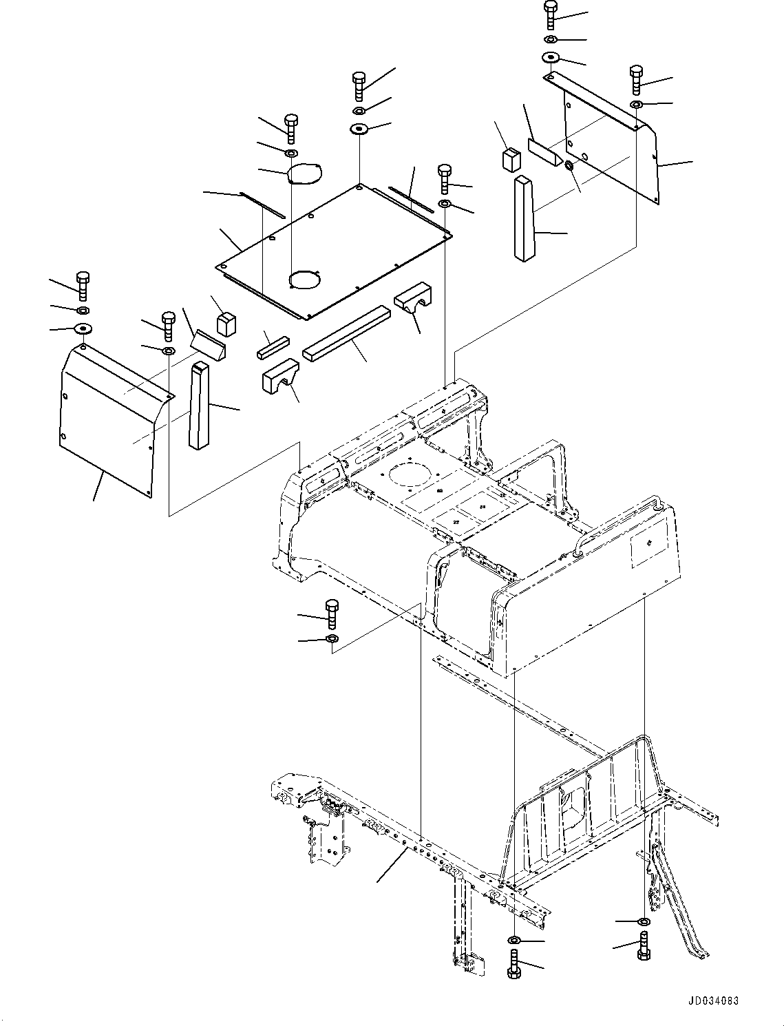 Komatsu parts book diagram for PC800SE-8E0 S/N 67001-UP: ENGINE HOOD, COVER, R.H.(#65001-)