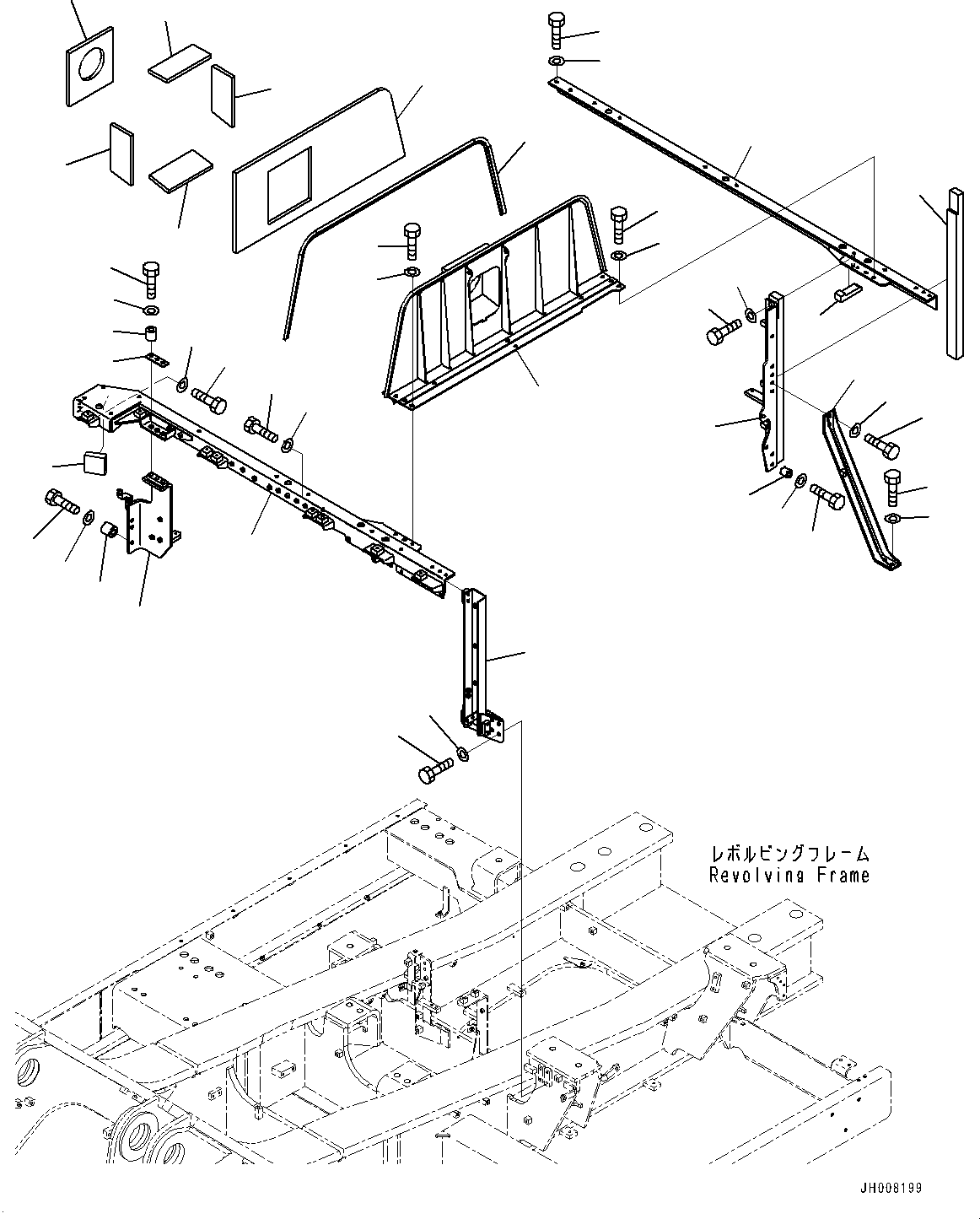 Komatsu parts book diagram for PC800SE-8E0 S/N 67001-UP: FRAME, (#65001-)
