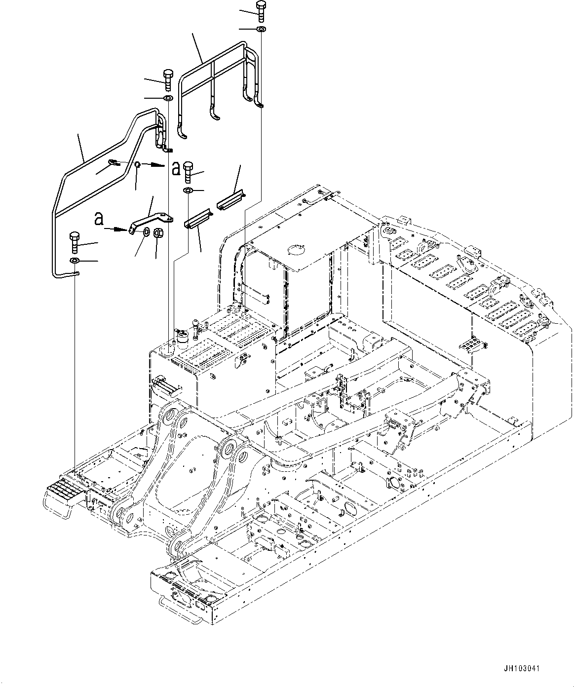 Komatsu parts book diagram for PC800SE-8E0 S/N 67001-UP: HANDRAIL, (#65440-)