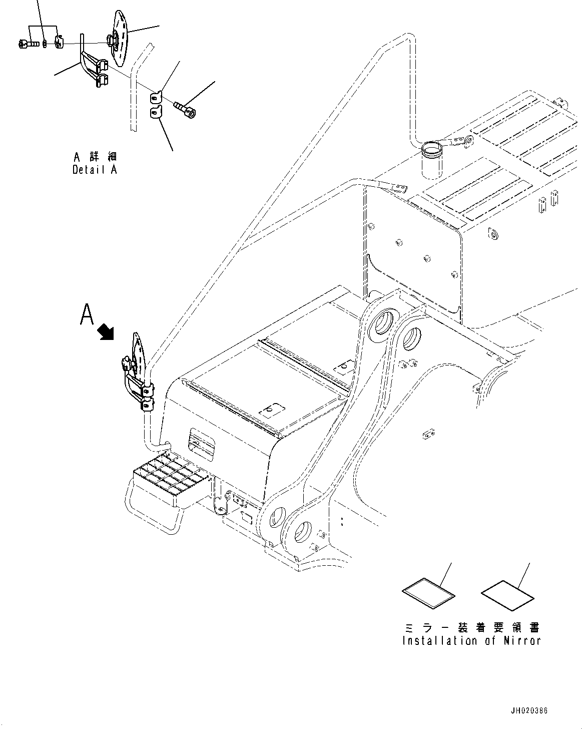 Komatsu parts book diagram for PC800SE-8E0 S/N 67001-UP: REARVIEW MIRROR R.H., (#65001-)