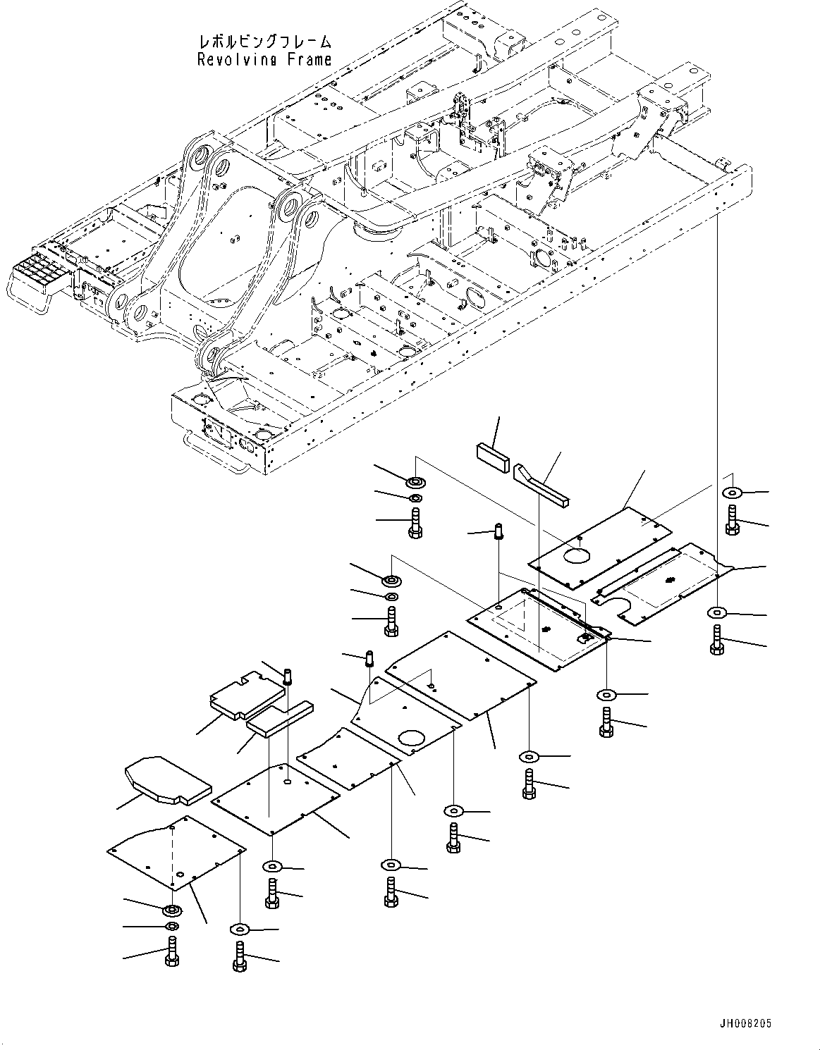 Komatsu parts book diagram for PC800SE-8E0 S/N 67001-UP: UNDER COVER, L.H.(#65001-)