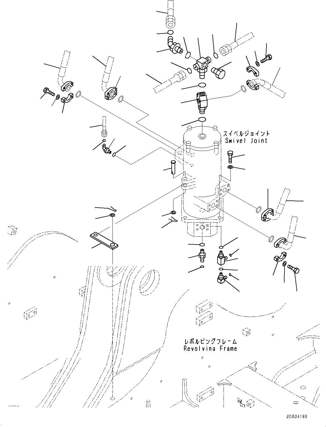 Komatsu parts book diagram for PC800SE-8E0 S/N 67001-UP: SWIVEL JOINT, CONNECTING PARTS(#65001-)