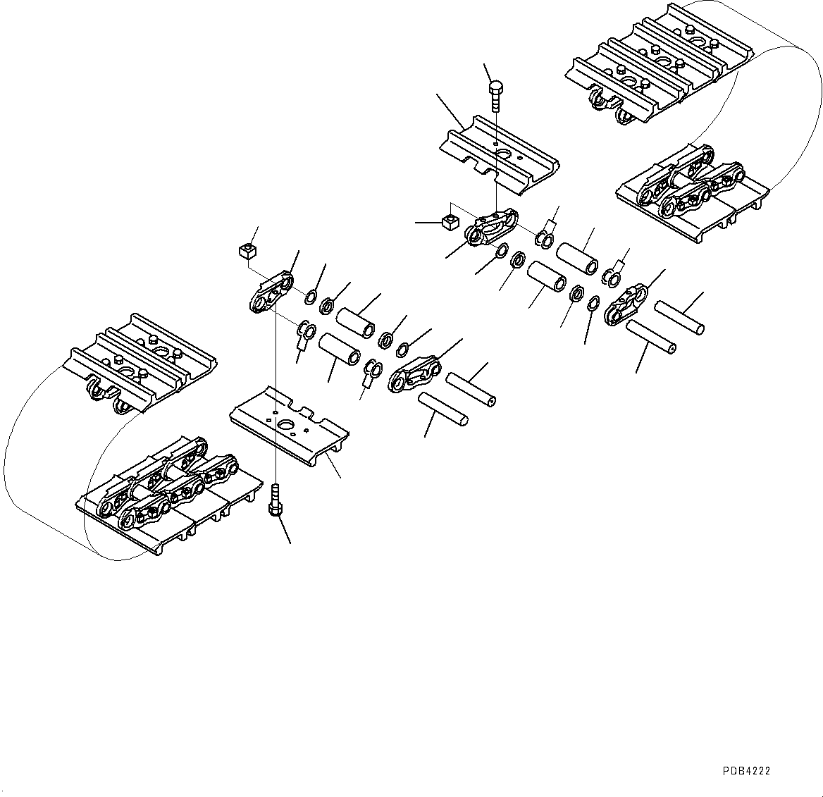 Komatsu parts book diagram for PC800SE-8E0 S/N 67001-UP: TRACK SHOE ASSEMBLY, (HOLED DOUBLE GROUSER SHOE, 610MM WIDTH, GREASE SEALED TYPE, 94 SET)(#65596-)