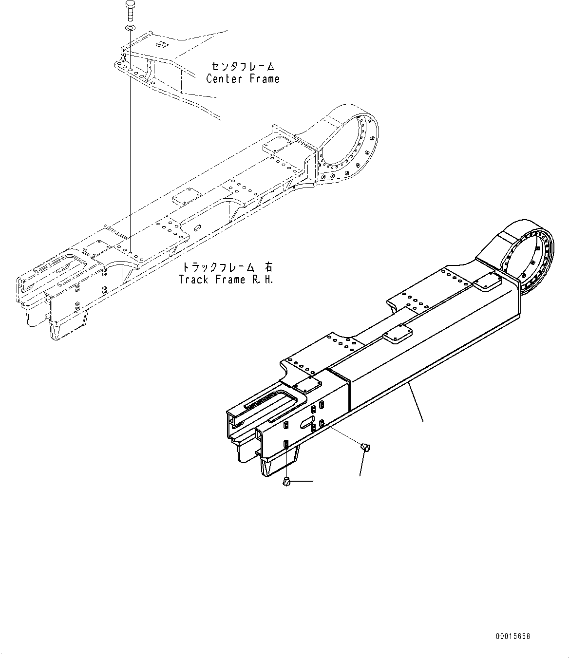 Komatsu parts book diagram for PC800SE-8E0 S/N 67001-UP: TRACK FRAME, FRAME L.H.(#67001-)