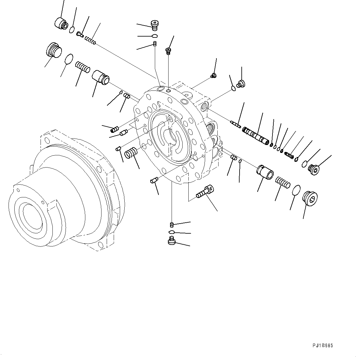 Komatsu parts book diagram for PC800SE-8E0 S/N 67001-UP: TRACK FRAME, INNER PARTS, TRAVEL MOTOR, L.H. (3/4)(#67001-)
