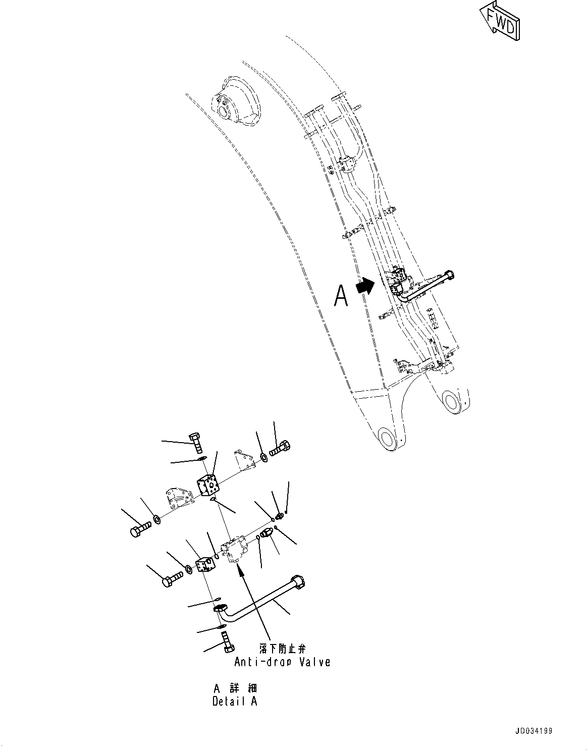 Komatsu parts book diagram for PC800SE-8E0 S/N 67001-UP: BOOM, ARM CYLINDER PIPING (2/5)(#65001-)