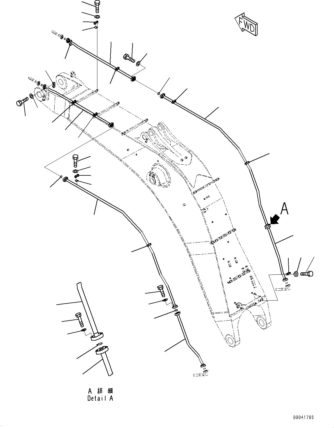 Komatsu parts book diagram for PC800SE-8E0 S/N 67001-UP: BOOM, BUCKET CYLINDER PIPING(#65001-65406)