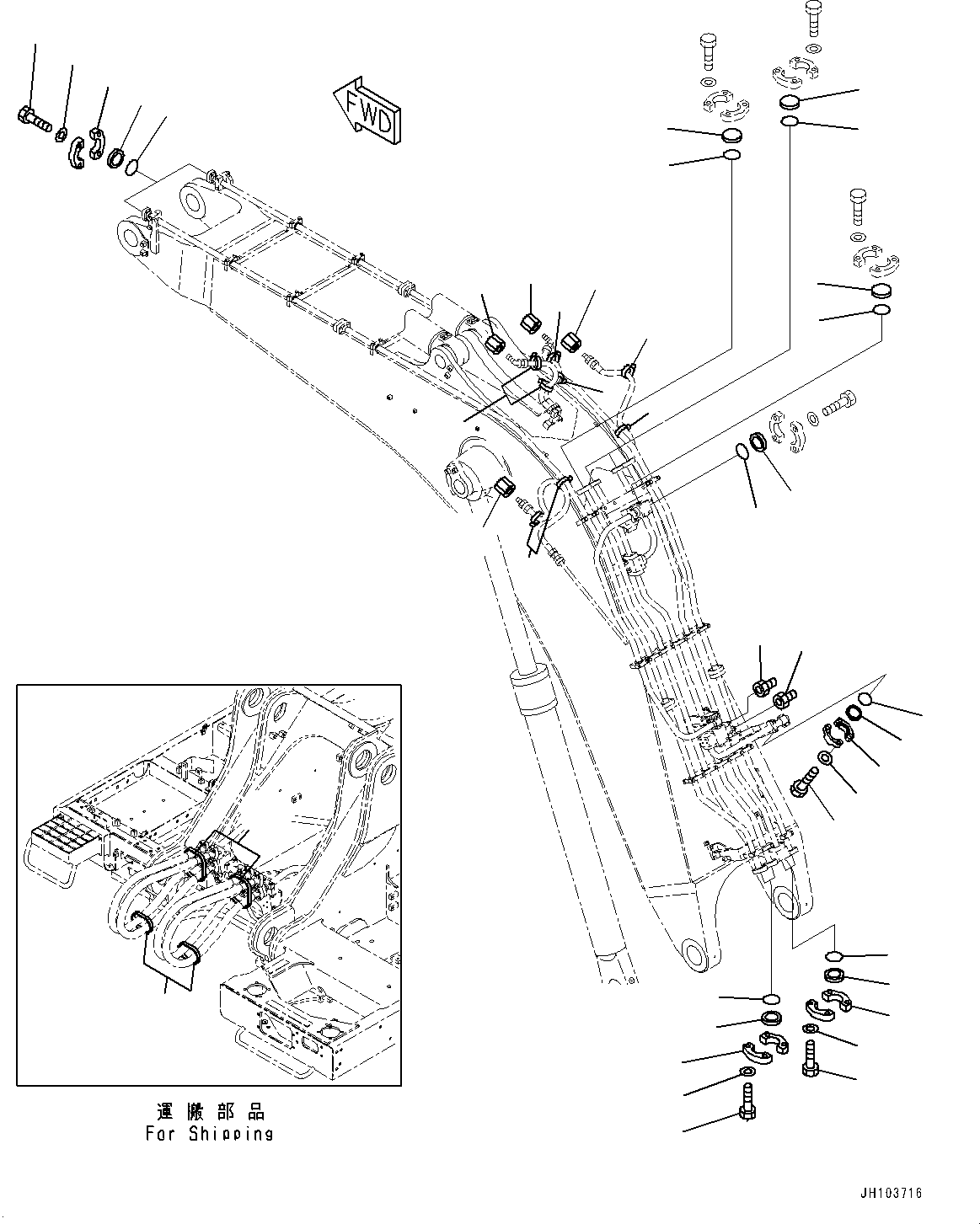 Komatsu parts book diagram for PC800SE-8E0 S/N 67001-UP: BOOM, COVER(#65527-)