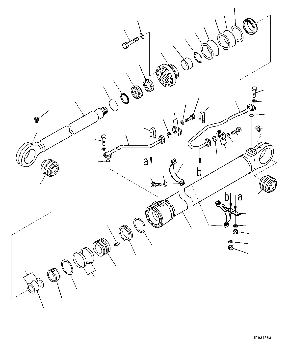 Komatsu parts book diagram for PC800SE-8E0 S/N 67001-UP: BOOM CYLINDER, L.H.(#65001-)