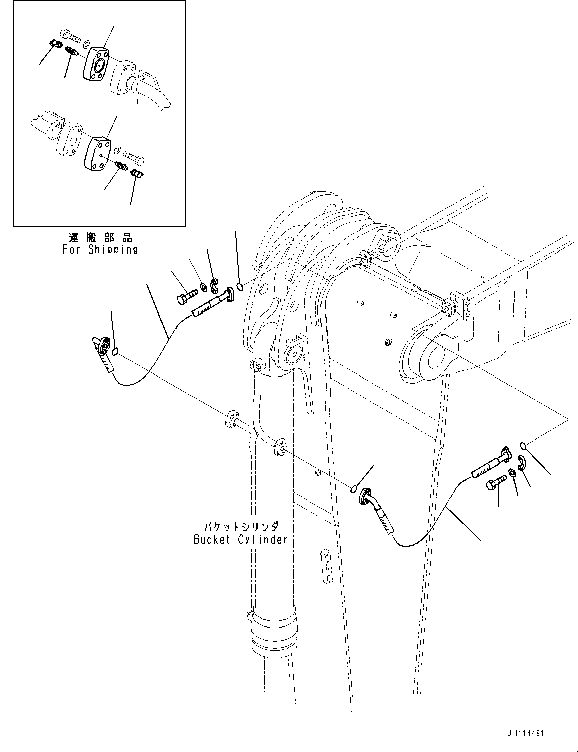 Komatsu parts book diagram for PC800SE-8E0 S/N 67001-UP: ARM, BUCKET CYLINDER PIPING(#67001-)