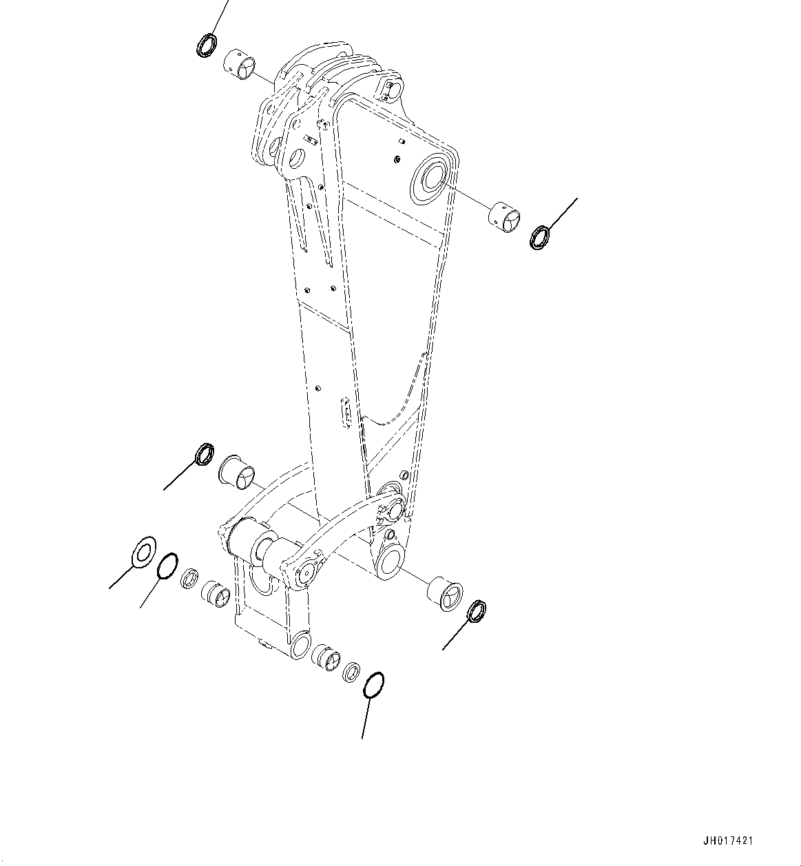 Komatsu parts book diagram for PC800SE-8E0 S/N 67001-UP: ARM, SPACER(#67001-)