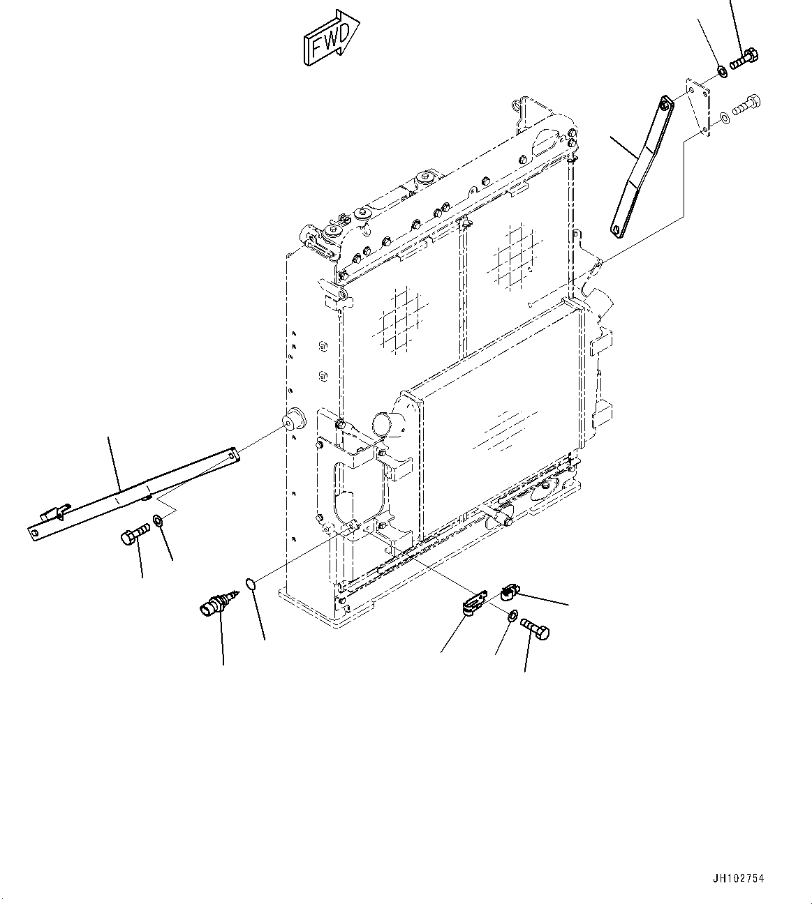 Komatsu parts book diagram for PC360LCI-11 S/N 94001-UP (For KAL): COOLING SYSTEM, STAY(#92616-)
