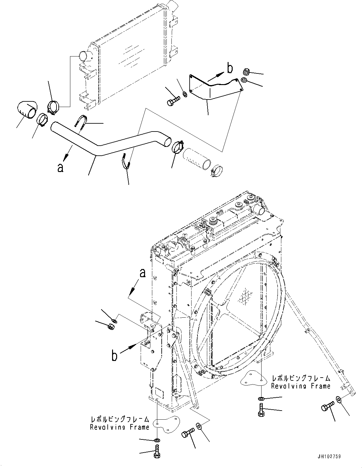 Komatsu parts book diagram for PC360LCI-11 S/N 94001-UP (For KAL): COOLING SYSTEM, AFTERCOOLER PIPING(#92616-)
