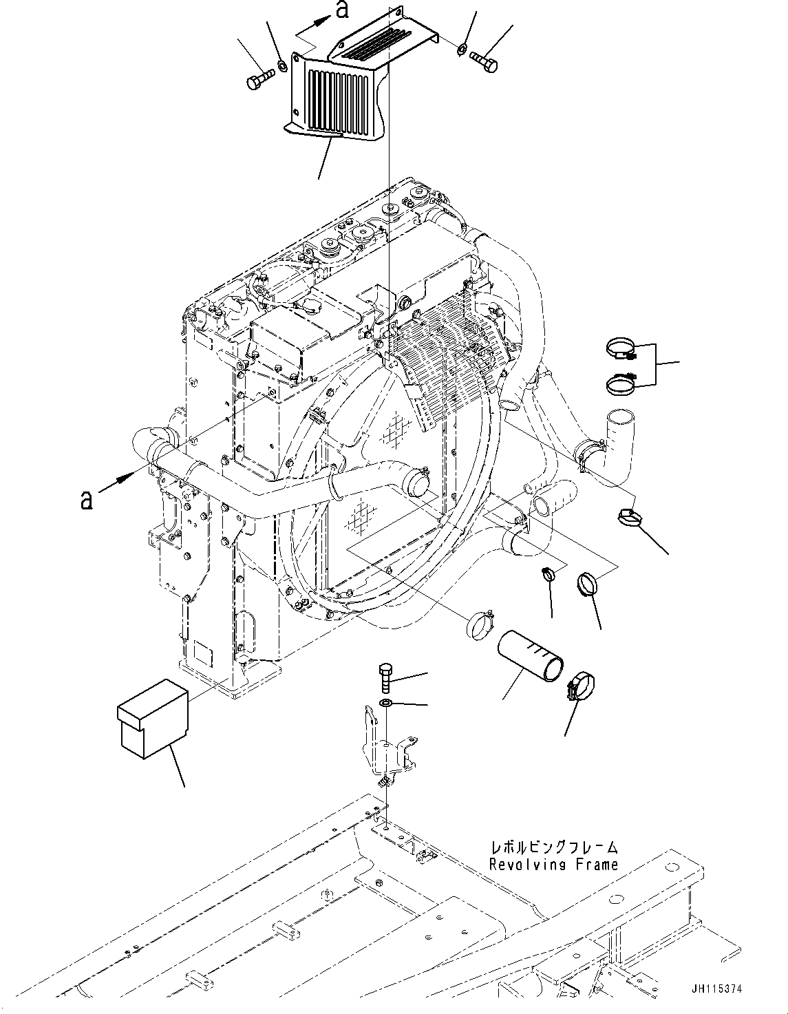 Komatsu parts book diagram for PC360LCI-11 S/N 94001-UP (For KAL): COOLING SYSTEM, FAN GUARD(#92616-)
