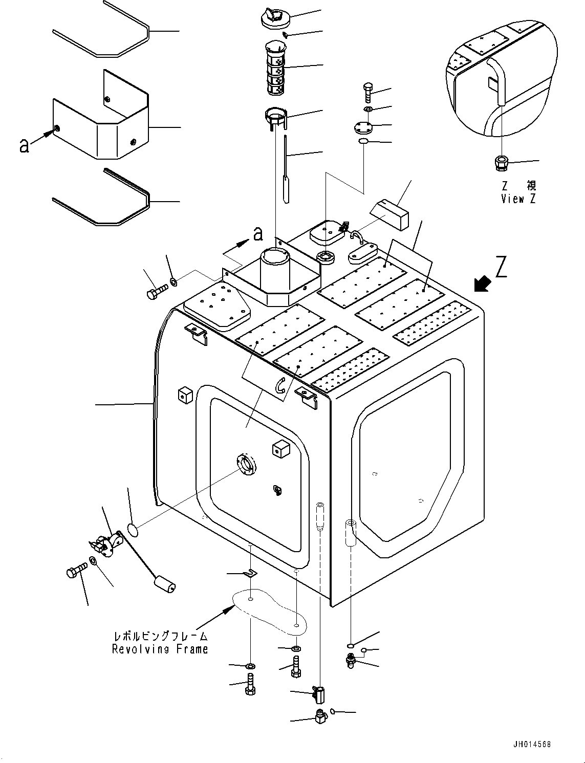 Komatsu parts book diagram for PC360LCI-11 S/N 94001-UP (For KAL): FUEL TANK, (#90156-)