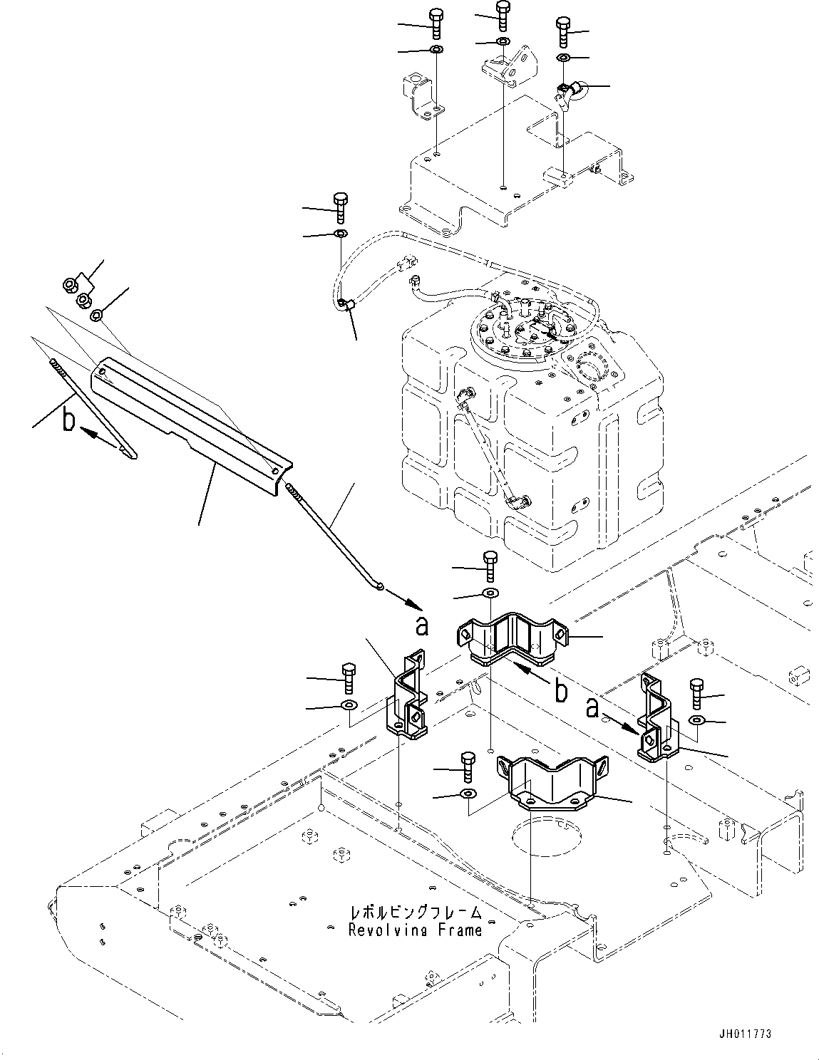 Komatsu parts book diagram for PC360LCI-11 S/N 94001-UP (For KAL): DEF TANK, TANK MOUNTING(#90001-)