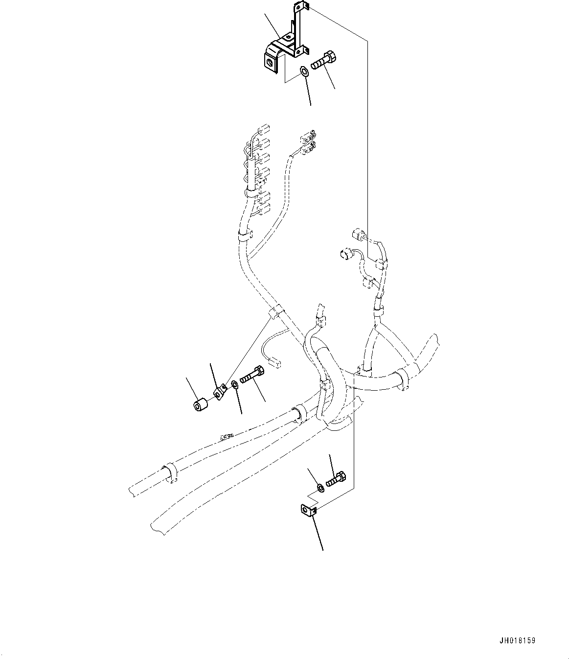 Komatsu parts book diagram for PC360LCI-11 S/N 94001-UP (For KAL): ELECTRIC WIRING HARNESS, MAIN WIRING HARNESS CLAMP (4/7)(#92346-)
