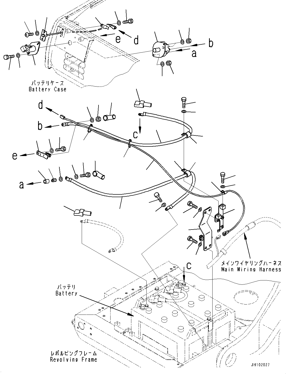Komatsu parts book diagram for PC360LCI-11 S/N 94001-UP (For KAL): ELECTRIC WIRING HARNESS, BATTERY CABLE FOR DISCONNECT SWITCH(#92346-)