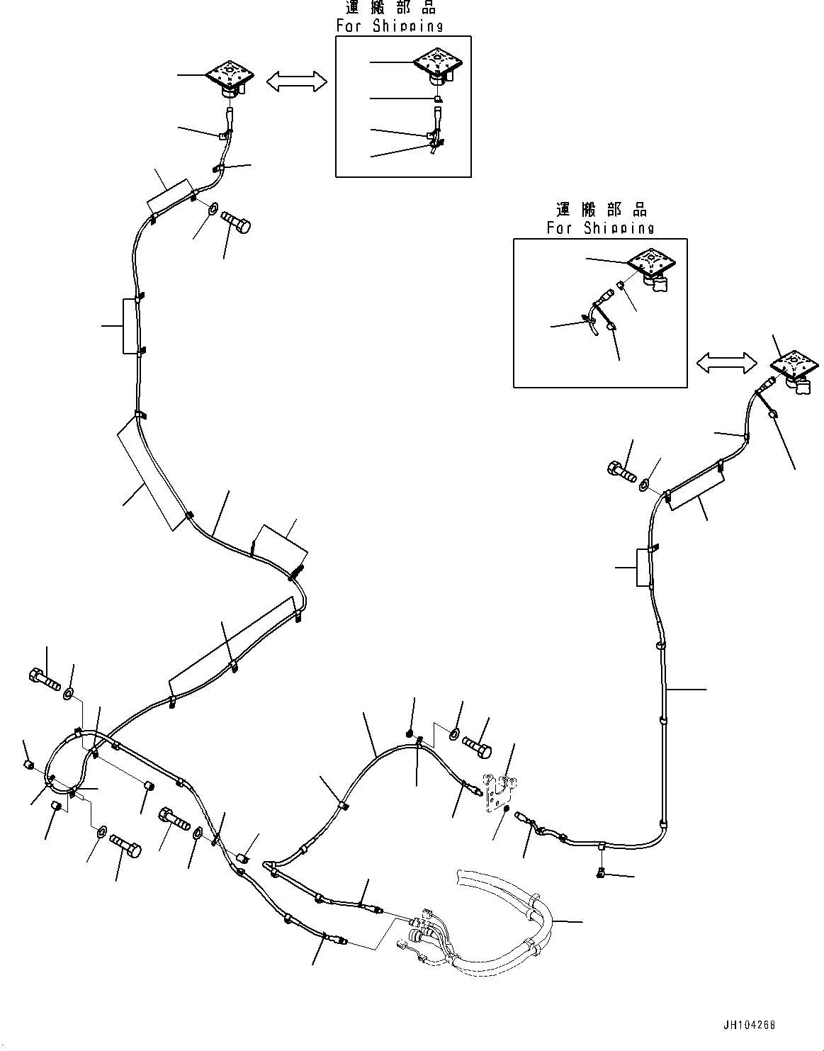 Komatsu parts book diagram for PC360LCI-11 S/N 94001-UP (For KAL): ELECTRIC WIRING HARNESS, GNSS ANTENNA(#92346-)