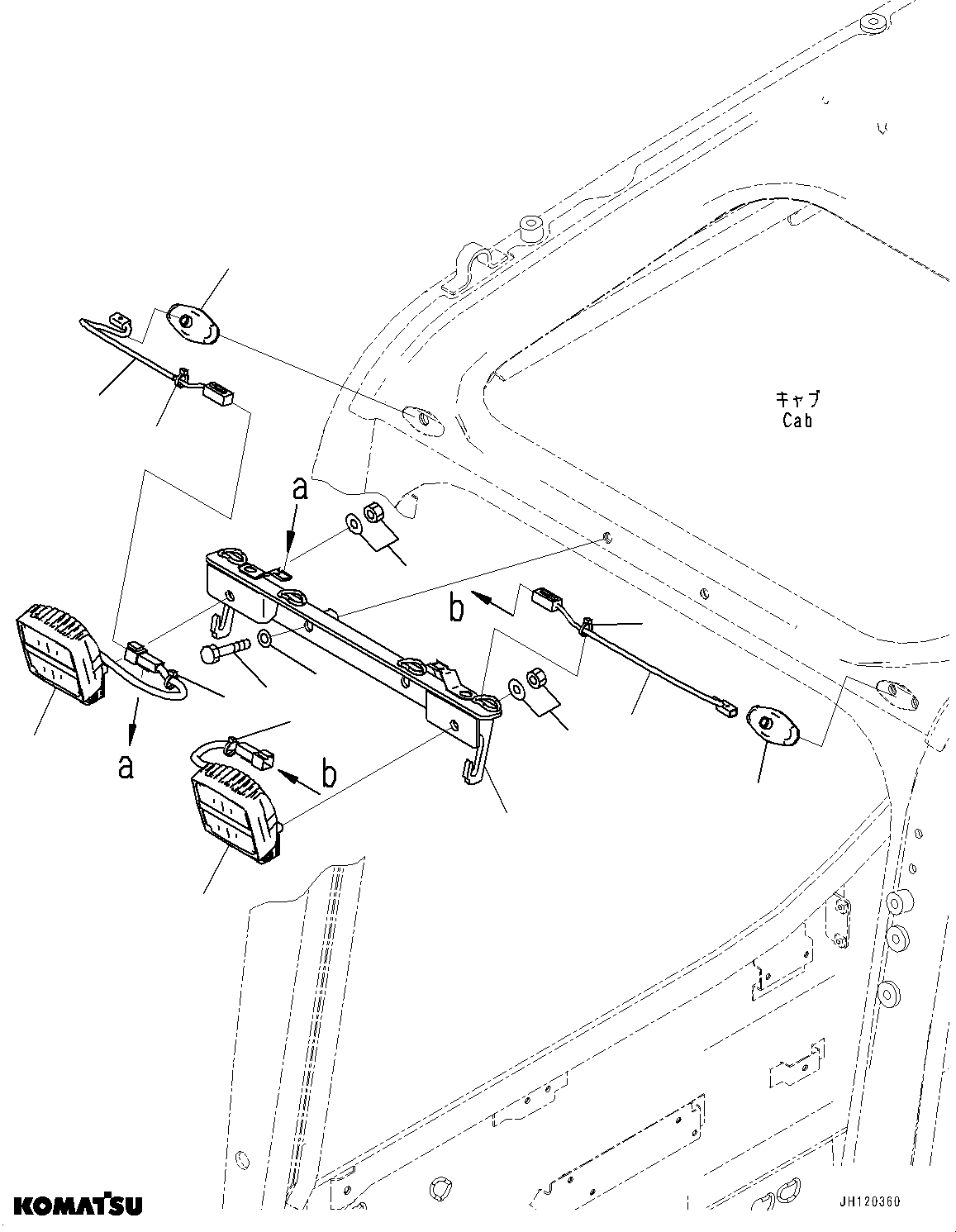 Komatsu parts book diagram for PC360LCI-11 S/N 94001-UP (For KAL): ADDITIONAL WORKING LAMP, (#94001-)