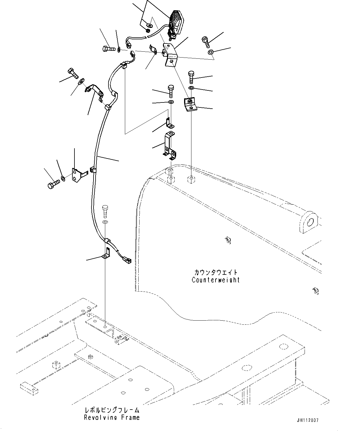 Komatsu parts book diagram for PC360LCI-11 S/N 94001-UP (For KAL): ADDITIONAL REAR WORKING LAMP, COUNTERWEIGHT(#94001-)