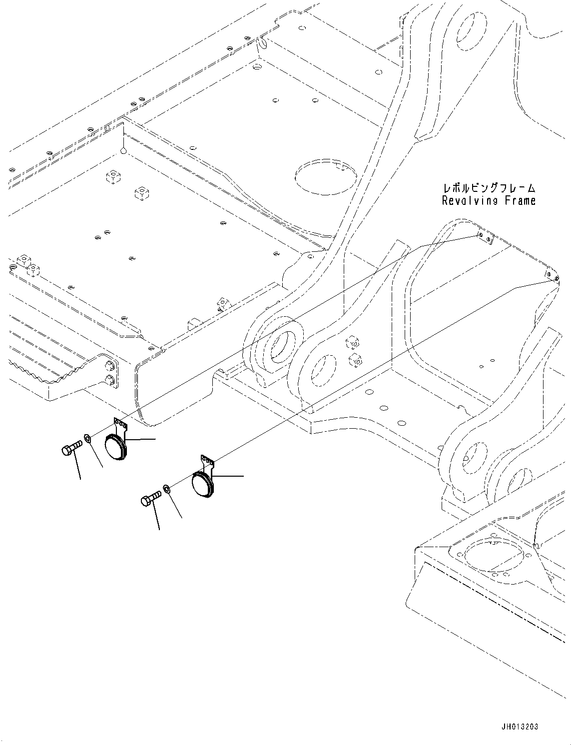 Komatsu parts book diagram for PC360LCI-11 S/N 94001-UP (For KAL): HORN, (#90156-)