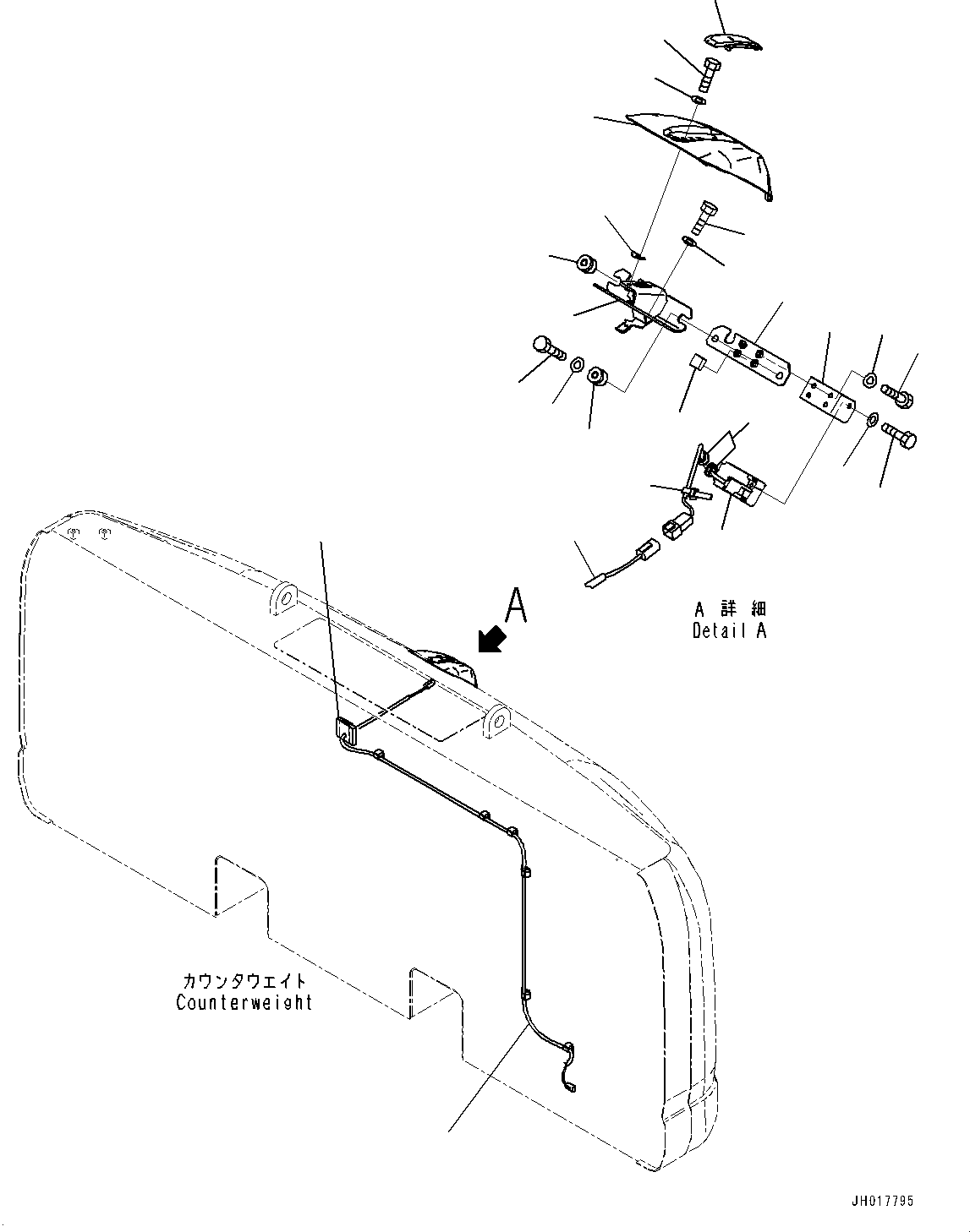 Komatsu parts book diagram for PC360LCI-11 S/N 94001-UP (For KAL): KOMVISION CAMERA, CENTER(#94001-)