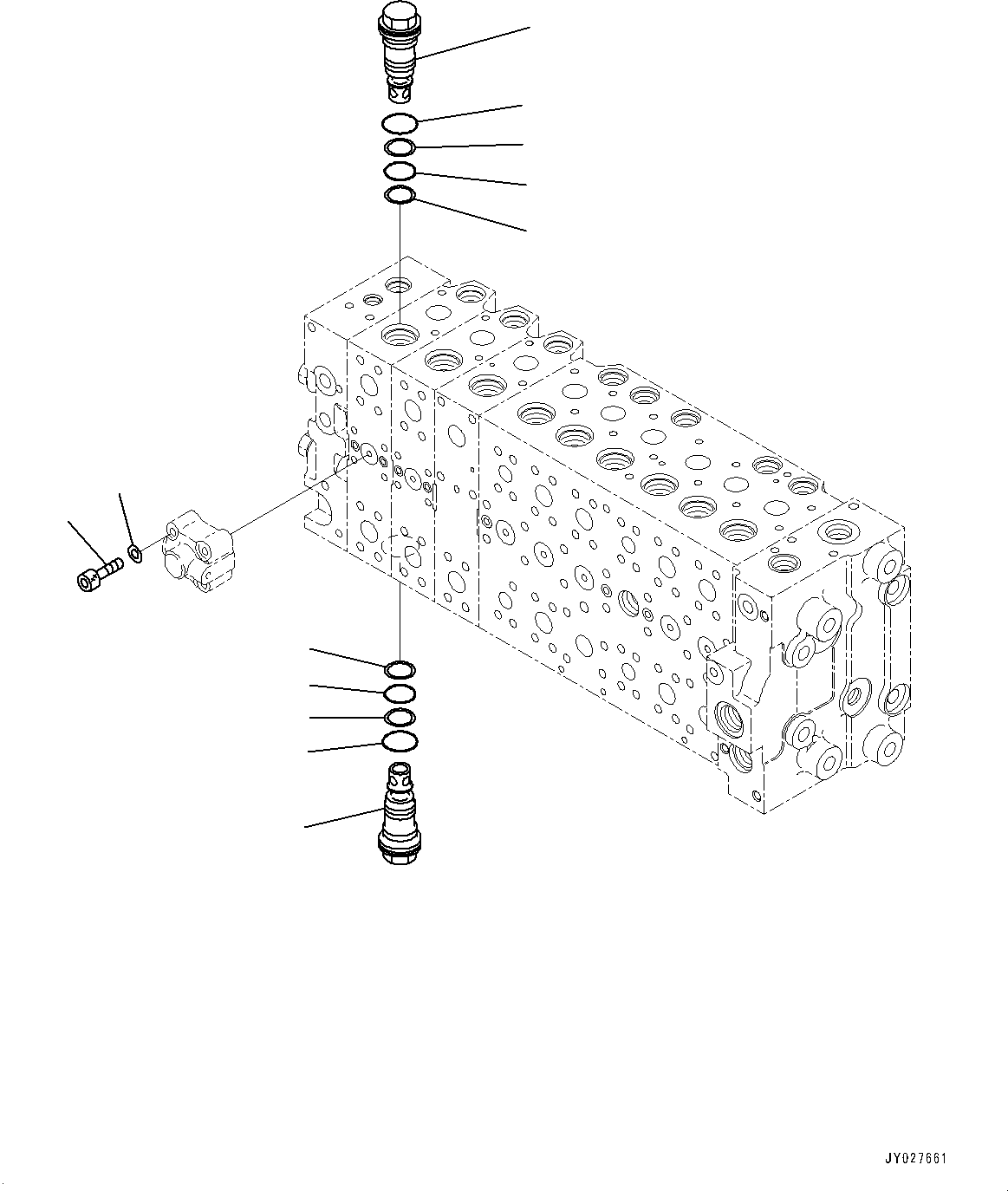 Komatsu parts book diagram for PC360LCI-11 S/N 94001-UP (For KAL): CONTROL VALVE, 9-SPOOL (25/26)(#90001-)