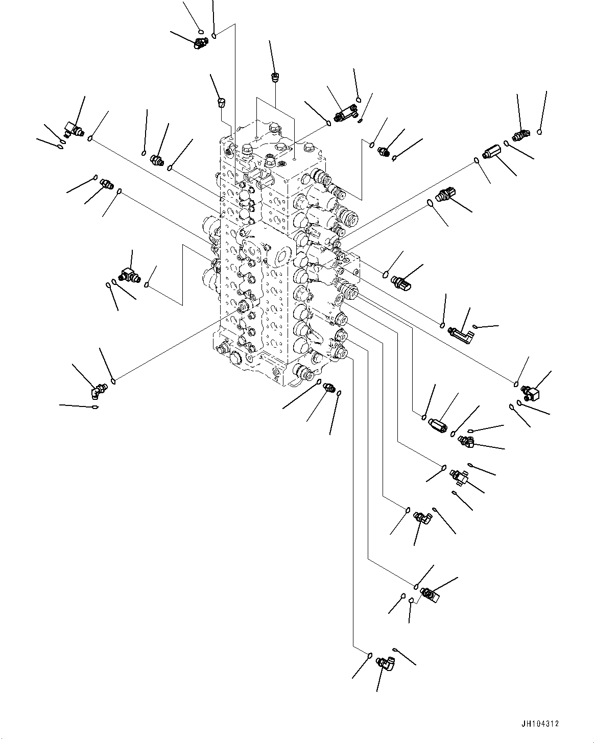 Komatsu parts book diagram for PC360LCI-11 S/N 94001-UP (For KAL): CONTROL VALVE, RELATED PARTS(#90001-)